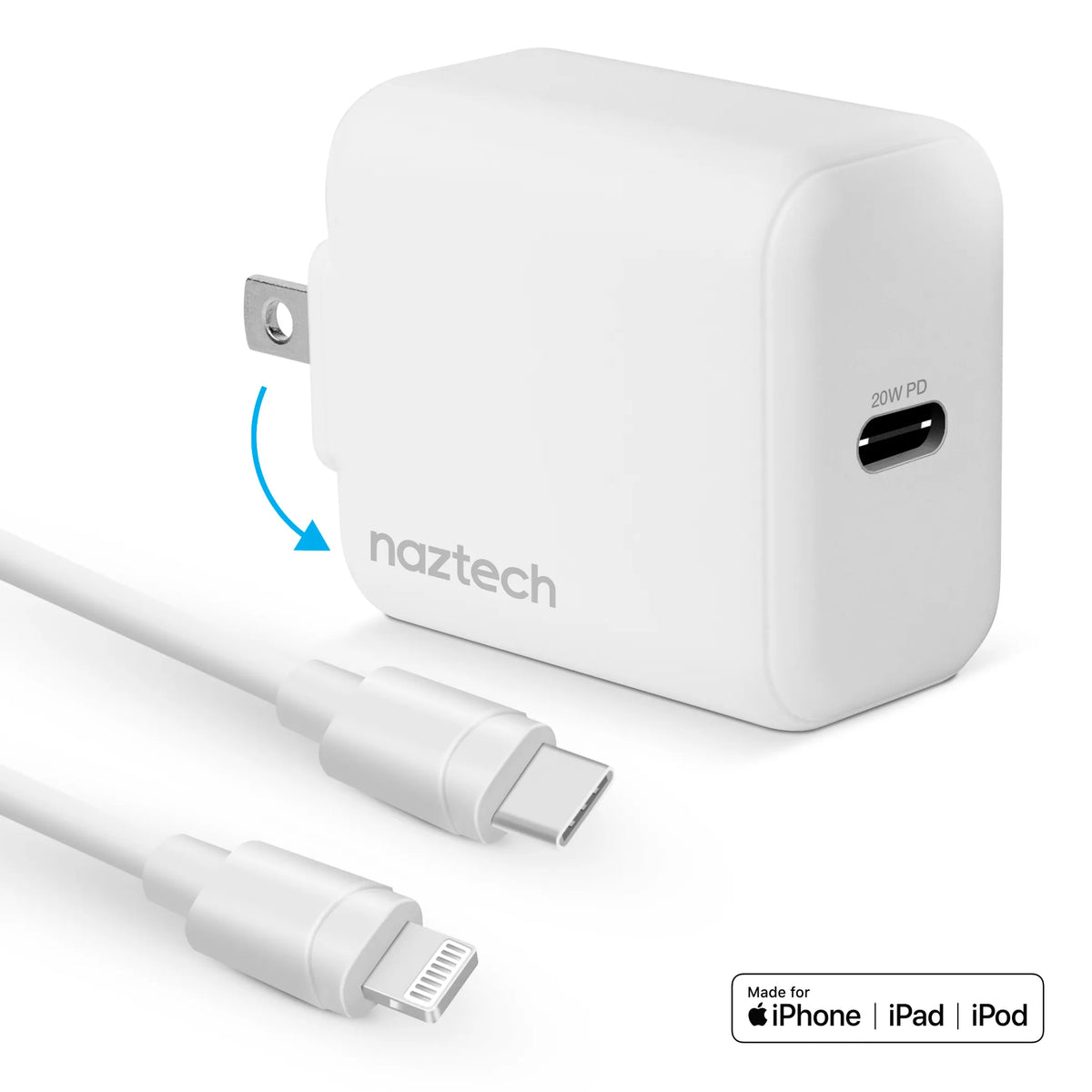 20W Pd Wall Charger + Usb-C To Lightning 4Ft Cable