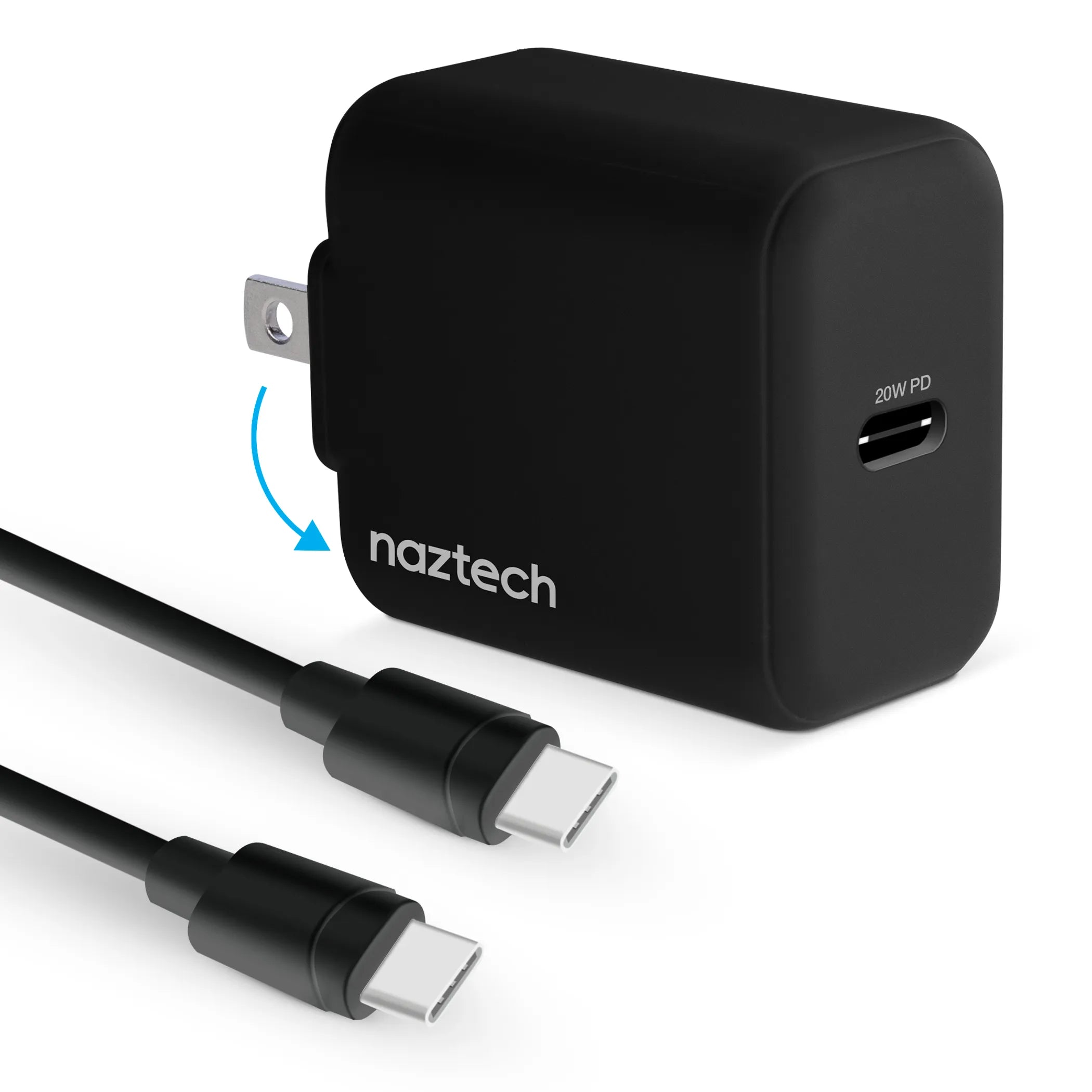 20W Pd Wall Charger + Usb-C To Usb-C 4Ft Cable