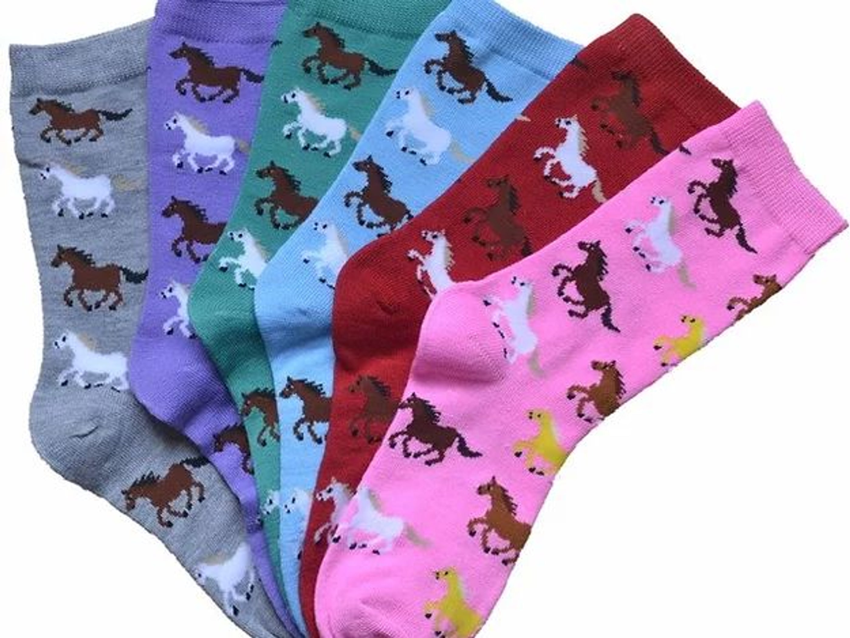 Awst Int'L Ladies' Running Ponies Crew Socks