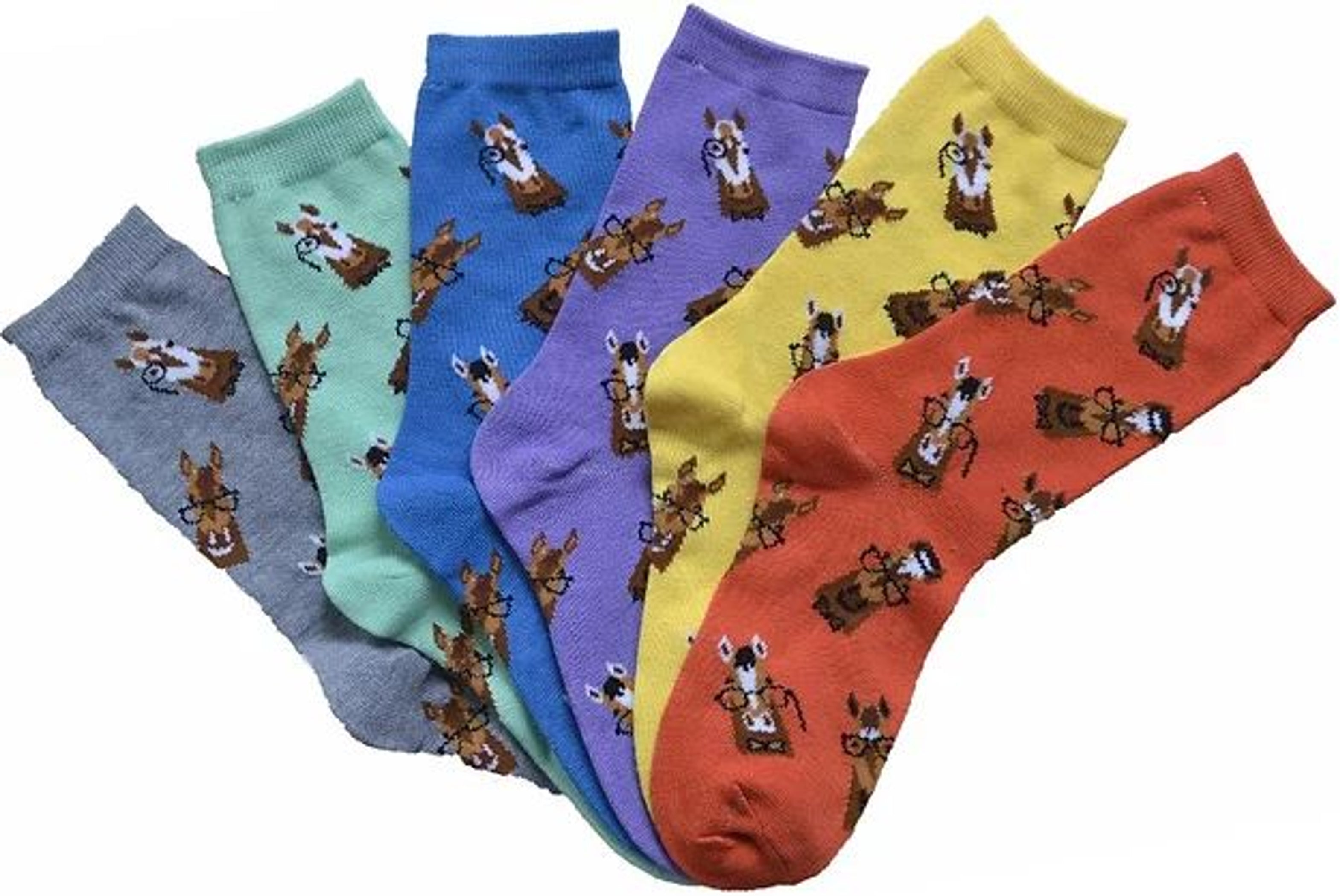 Awst Int'L Ladies' 'Lila' Horse With Spectacles Crew Socks