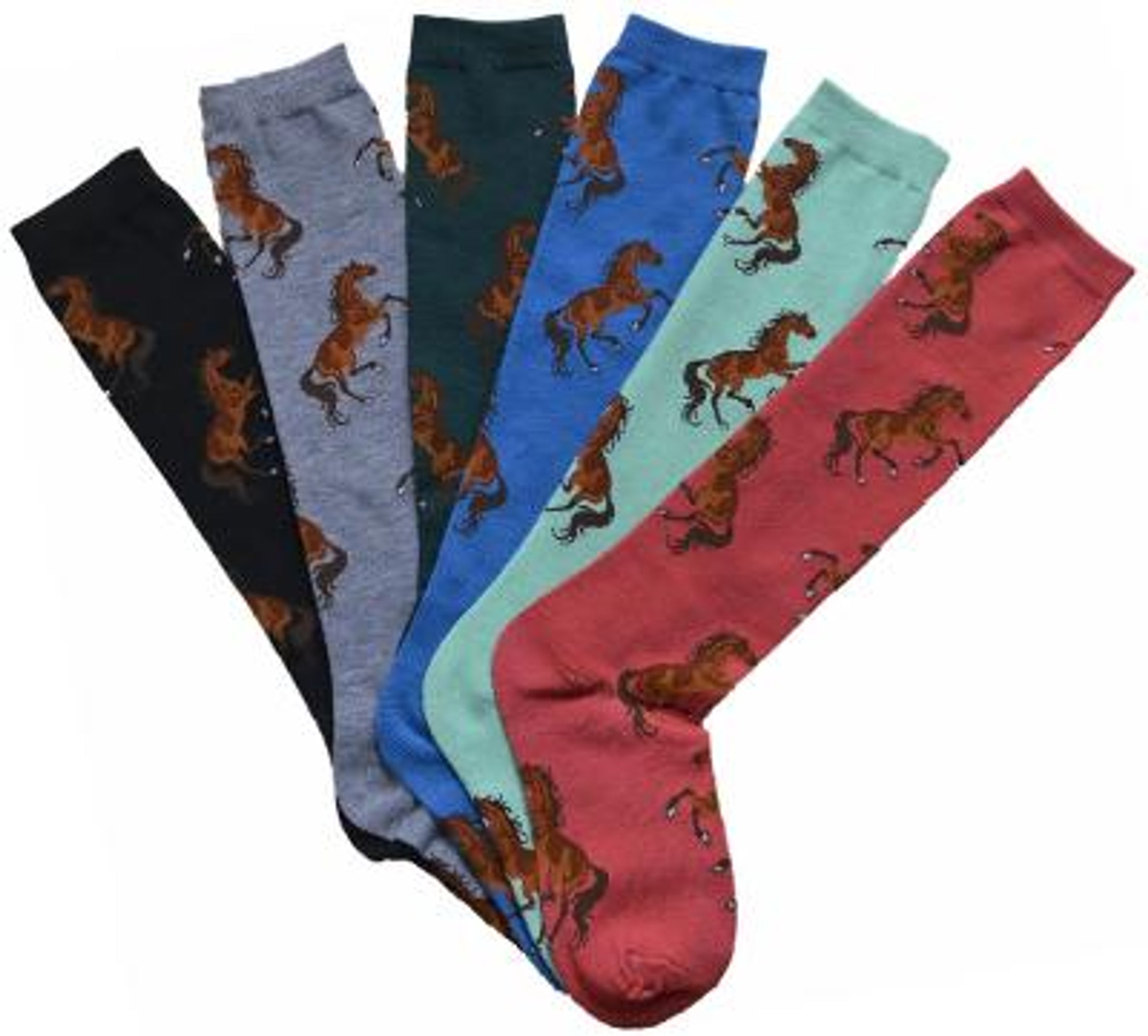 Awst Int'L Ladies 'Lila' Bay Horse Knee Socks-6 Pack