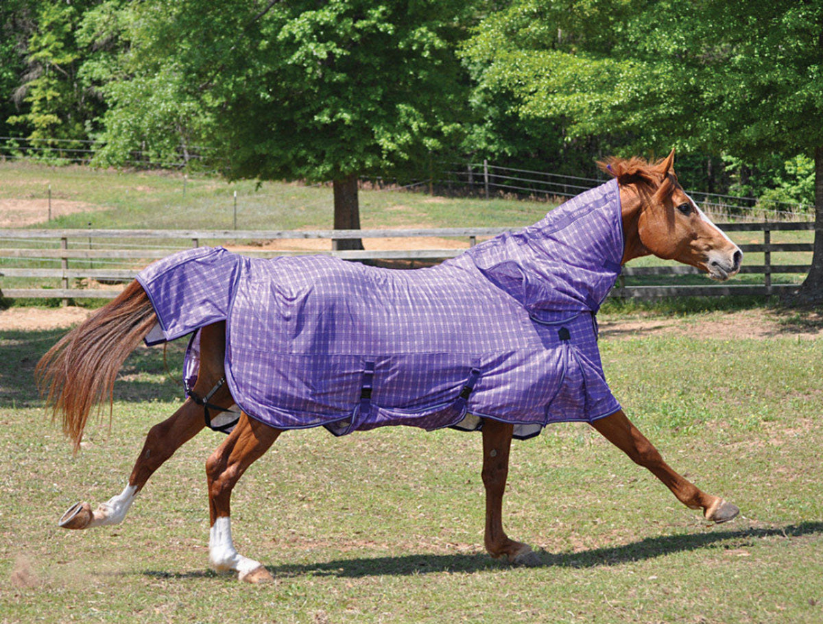 Tuffrider Power Mesh Detachable Neck Fly Plaid Sheet