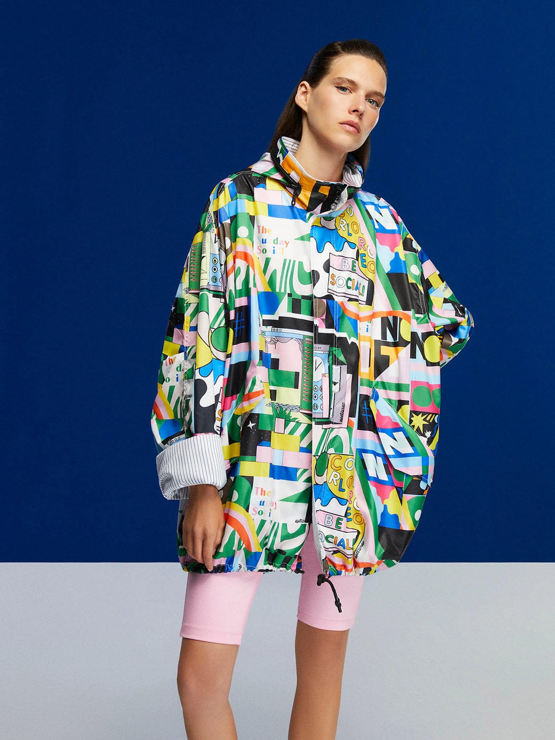 Printed Oversized Raincoat