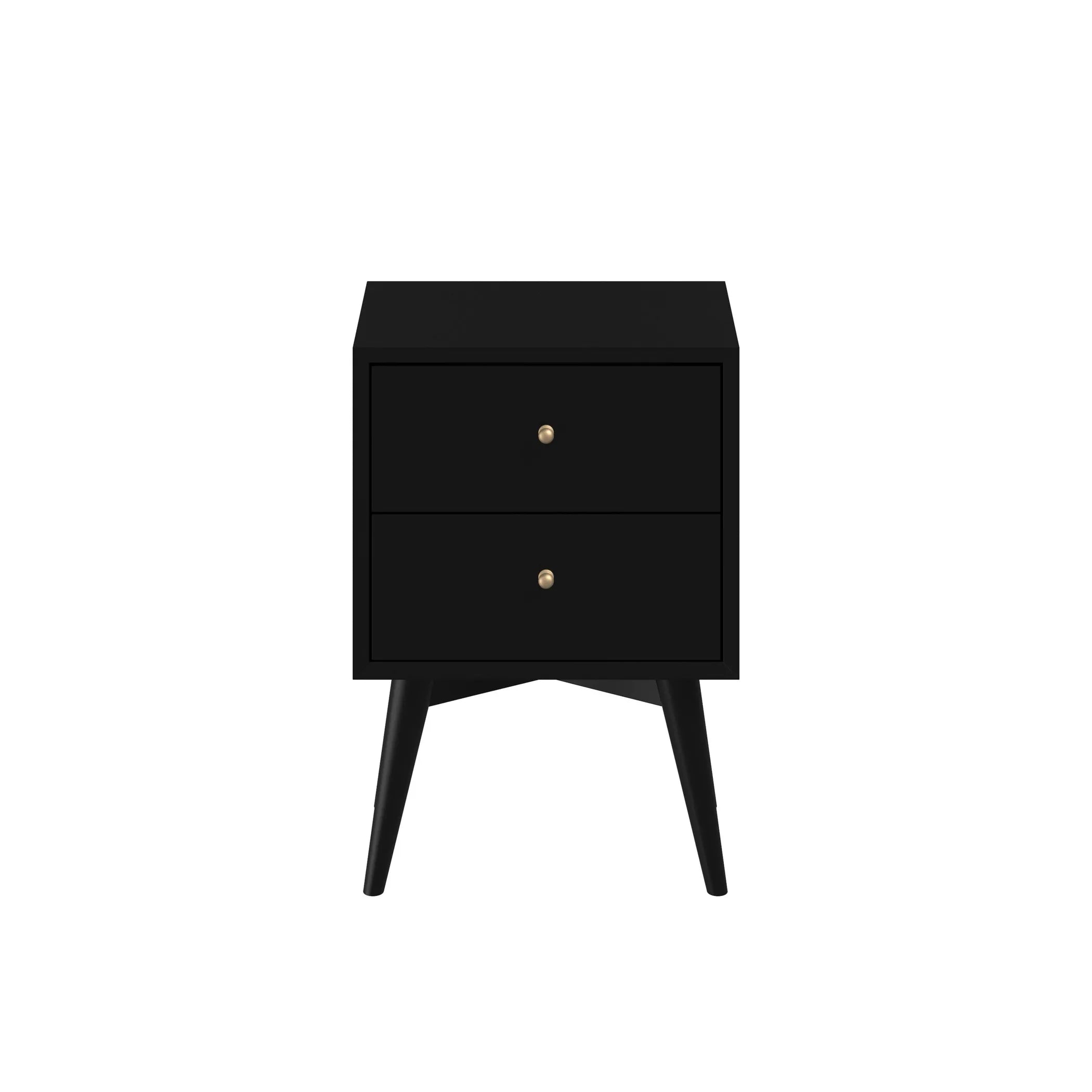 Flynn Mid Century Modern 2 Drawer Nightstand