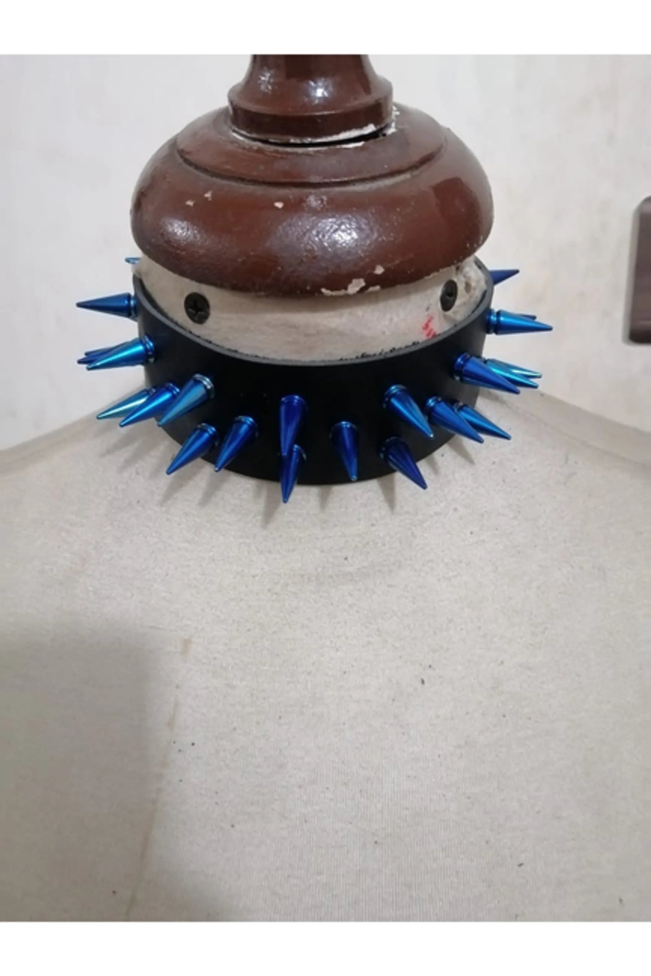 Faux Leather & Metallic Spike Choker