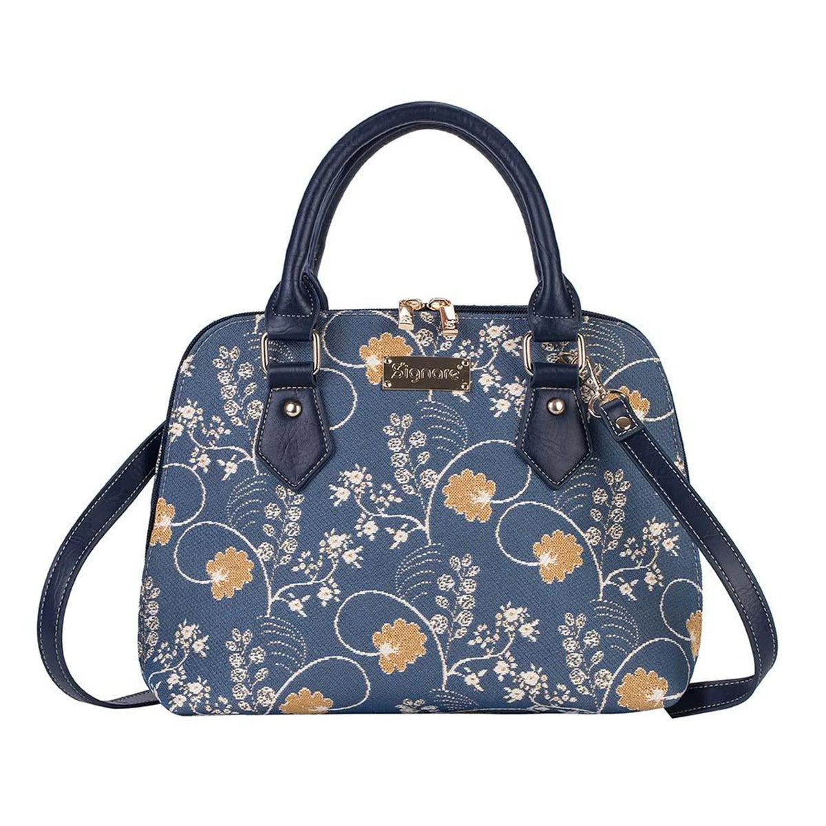Jane Austen'S Blue Convertible Top Handle Purse Handbag