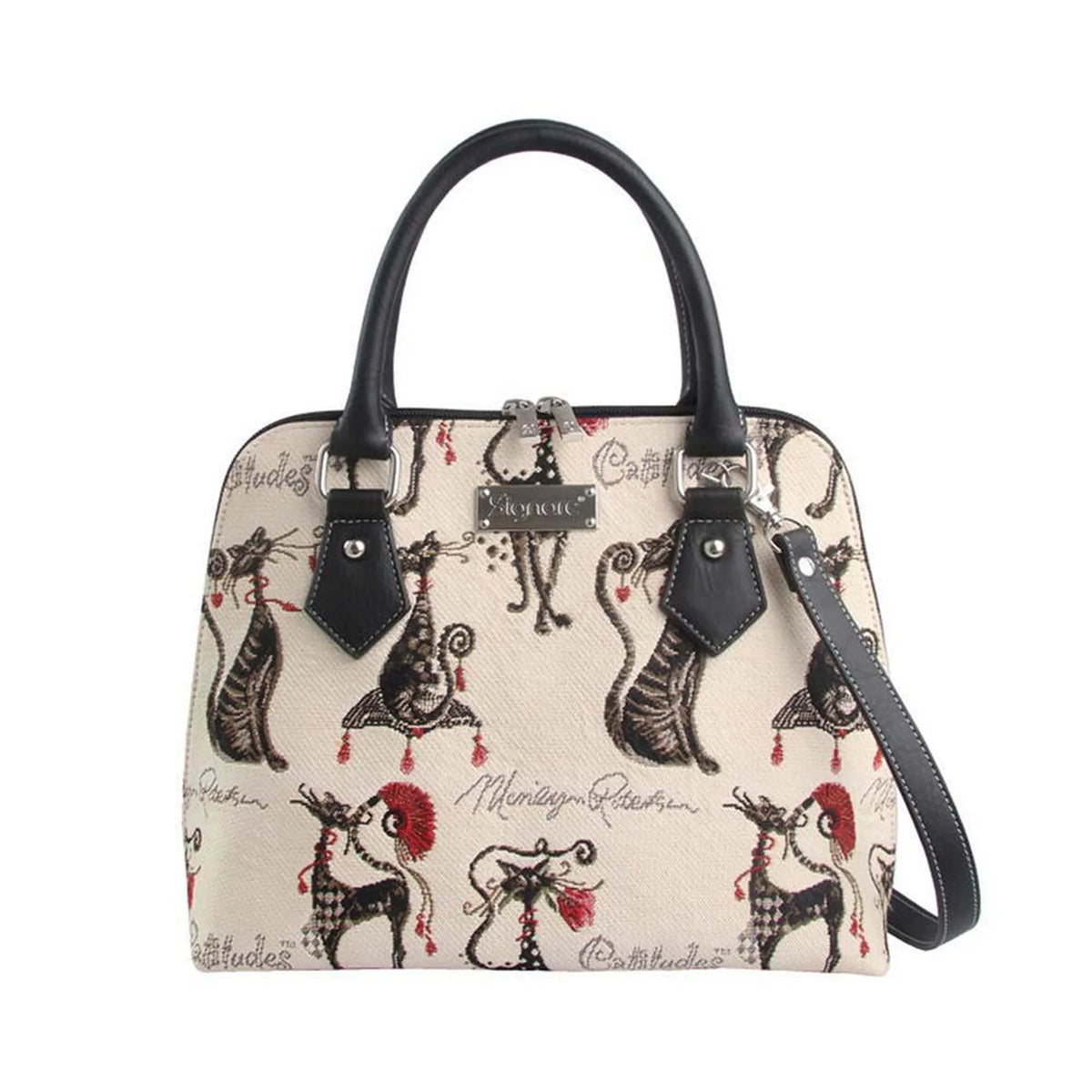 Marilyn Robertson Catitudes Convertible Top Handle Purse Handbag