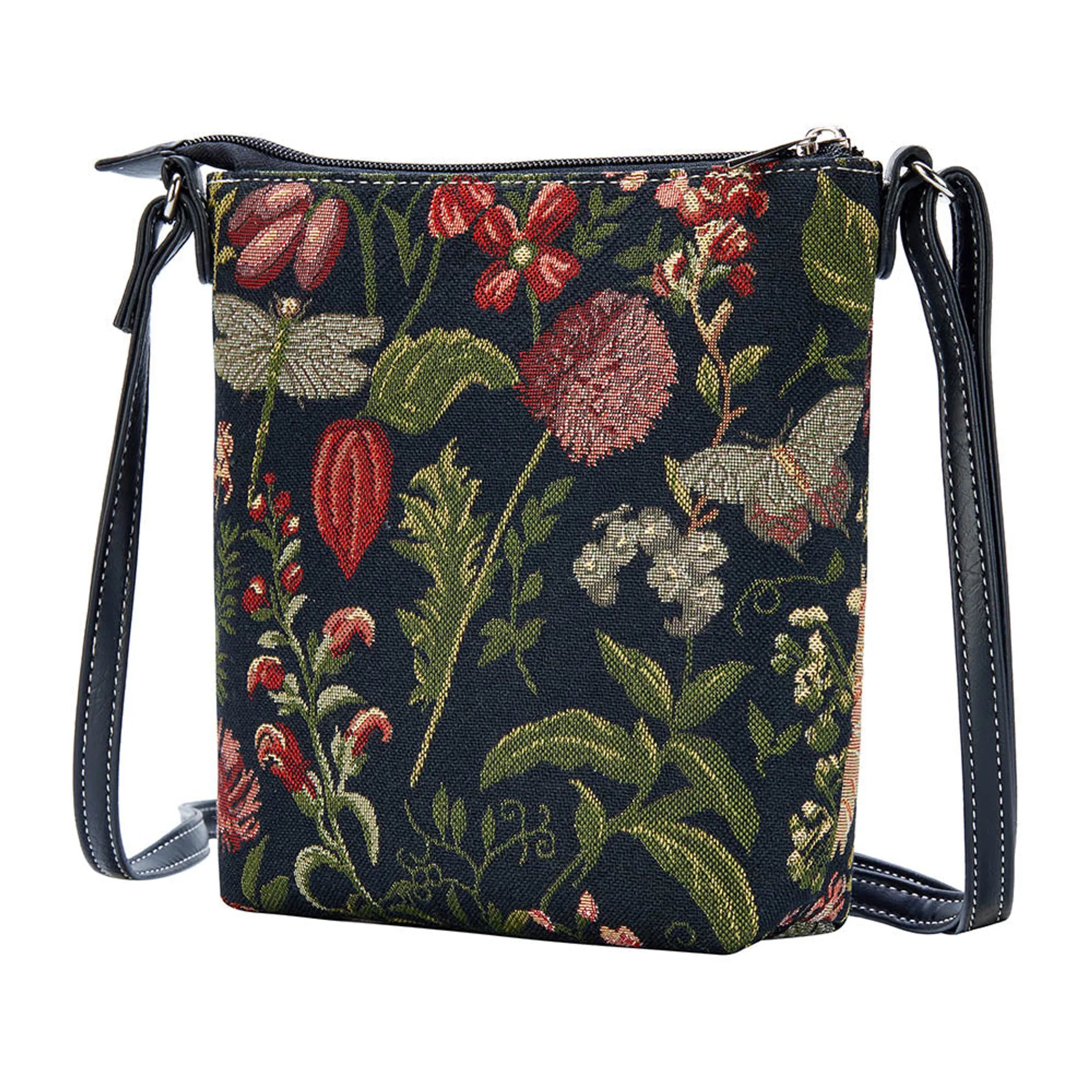 Morning Garden Black Sling Bag Purse Crossbody