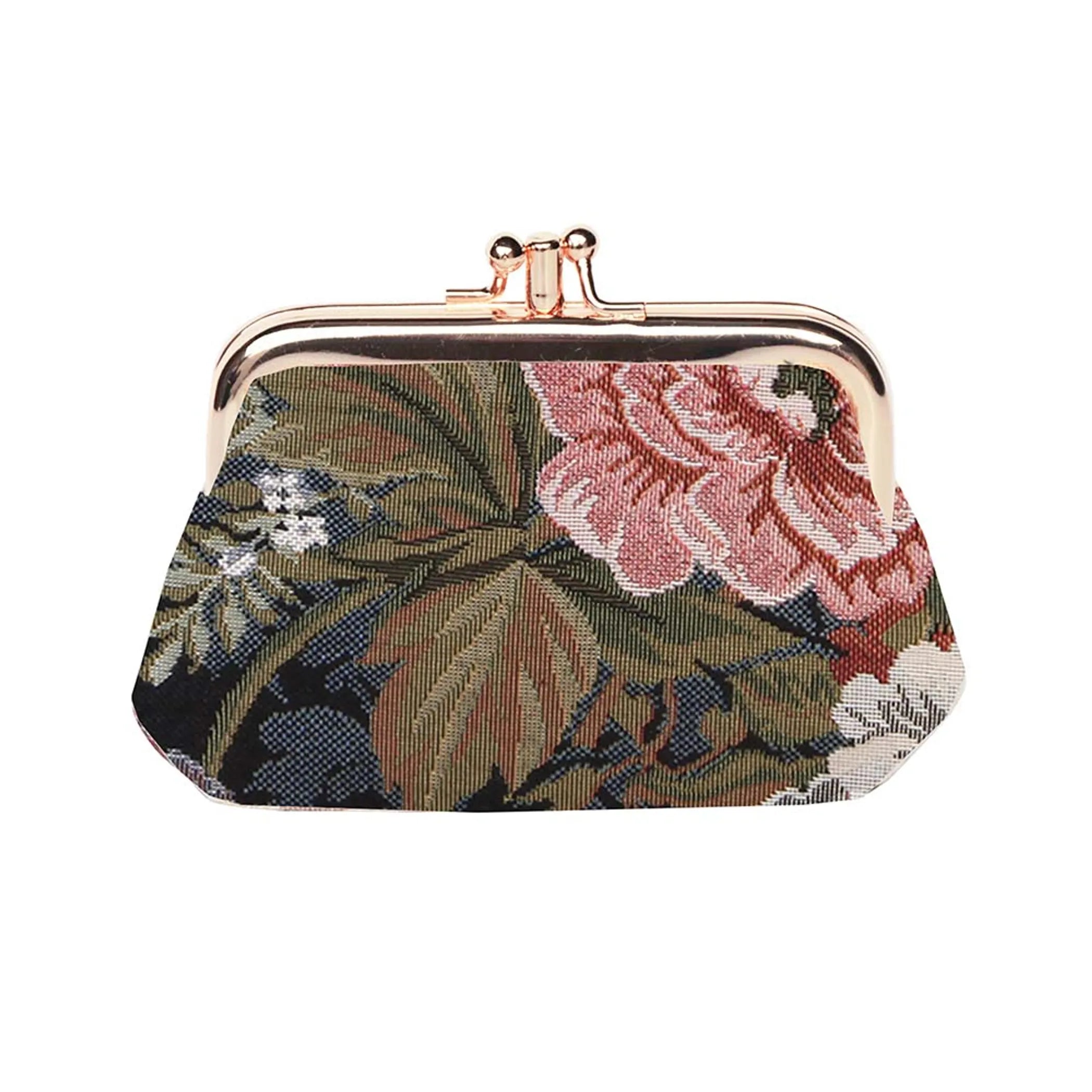 Peony Coin Clasp Frame Purse Wallet