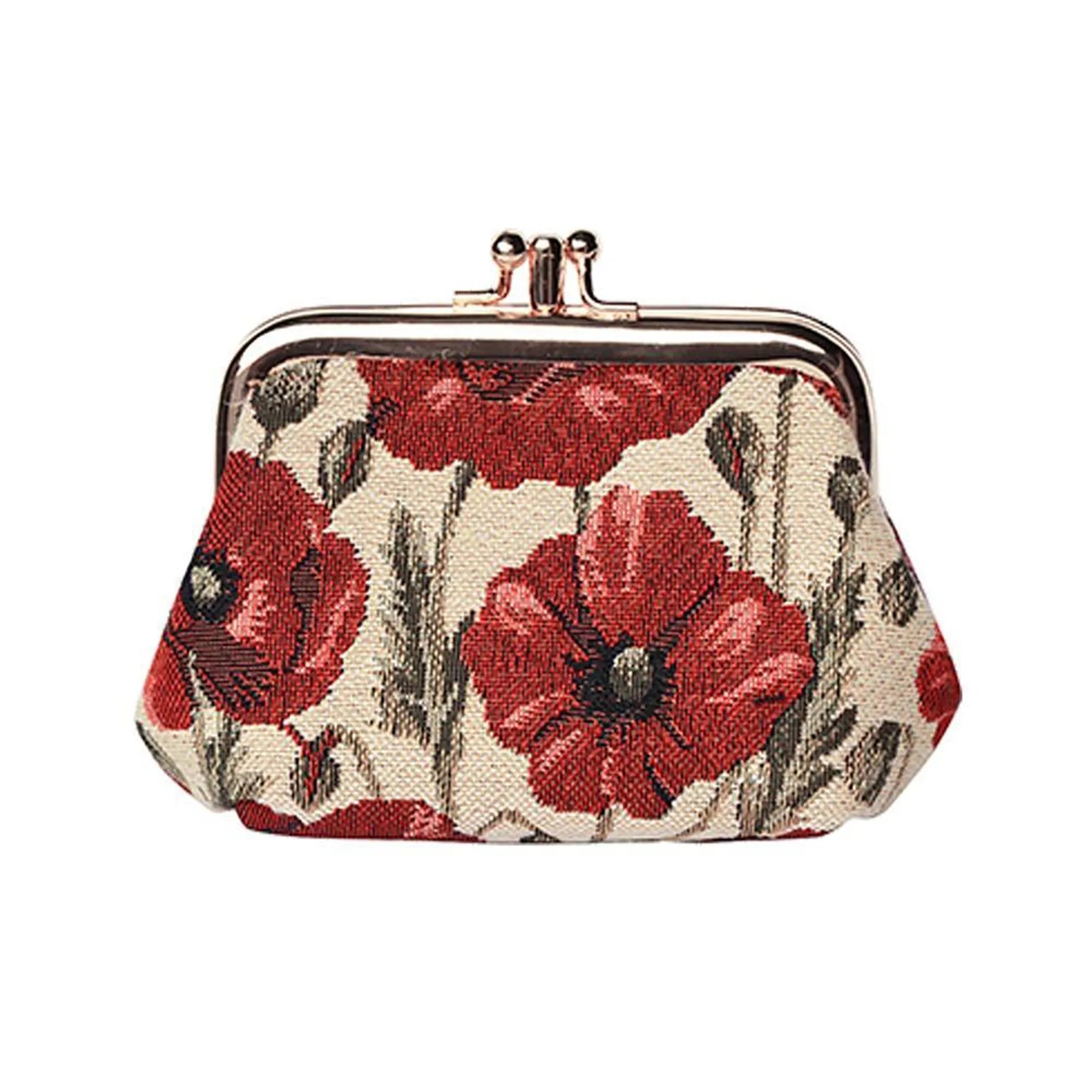 Poppy Coin Clasp Frame Purse Wallet