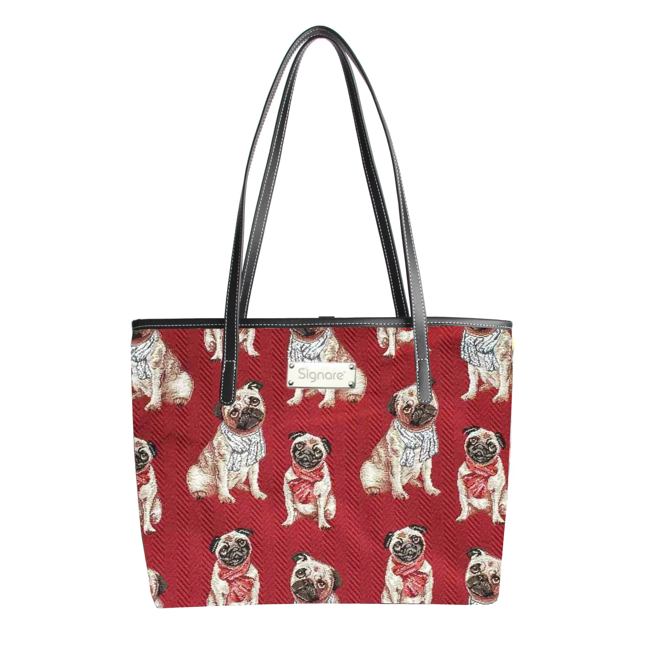 Pug College/Shoulder Tote Bag