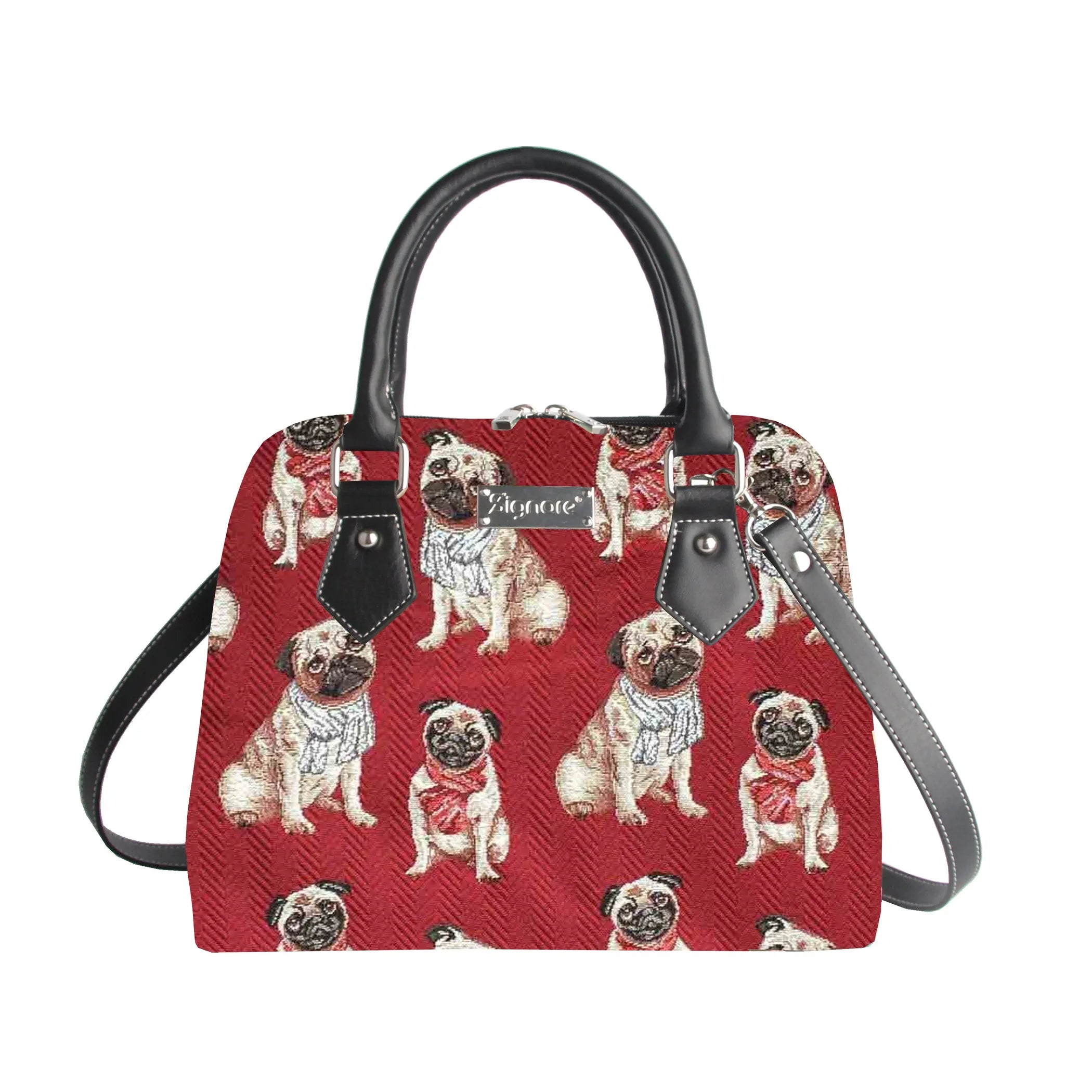 Pug Convertible Top Handle Purse Handbag