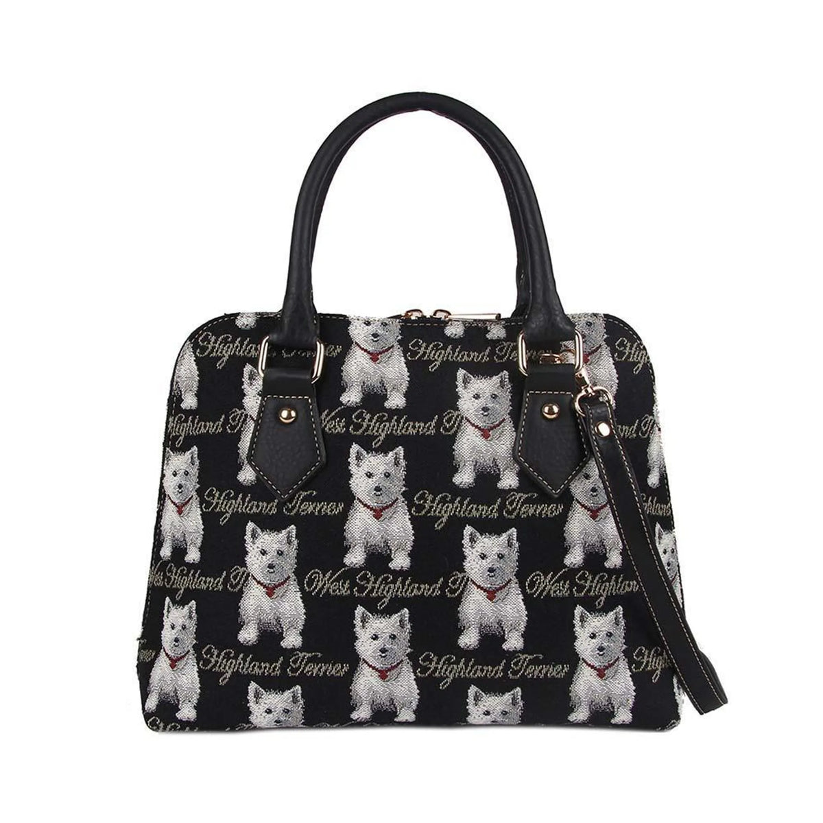 Westie Dog Convertible Top Handle Purse Handbag
