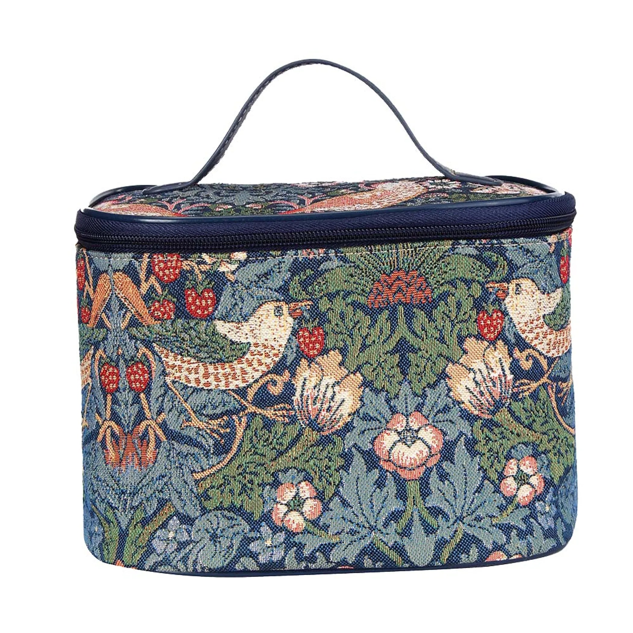 William Morris Strawberry Thief Blue Toiletry Vanity Travel Bag