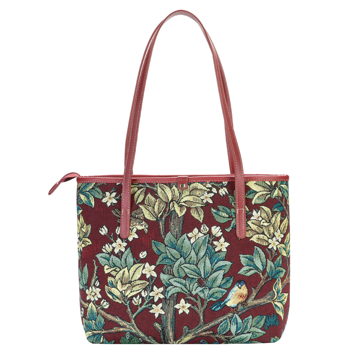 William Morris Tree Of Life Red College/Shoulder Tote Bag