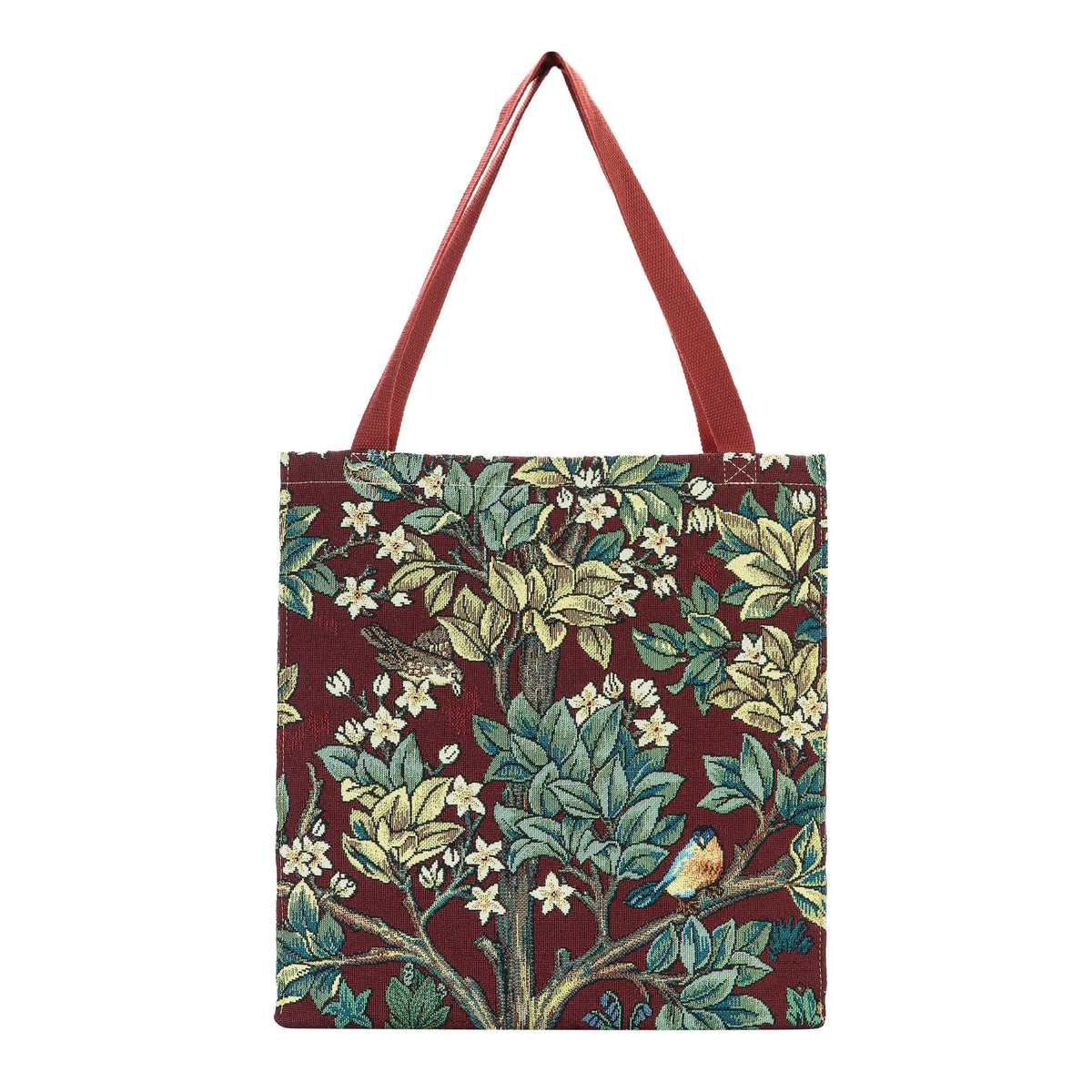 William Morris Tree Of Life Red Foldable Gusset Shopping Bag