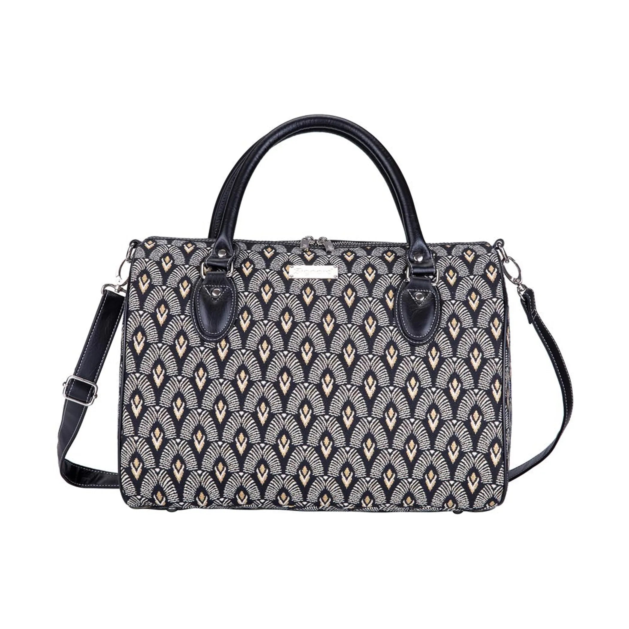 BLACK AND WHITE LUXOR TRAVEL BAG WEEKEND GYM HOLDALL
