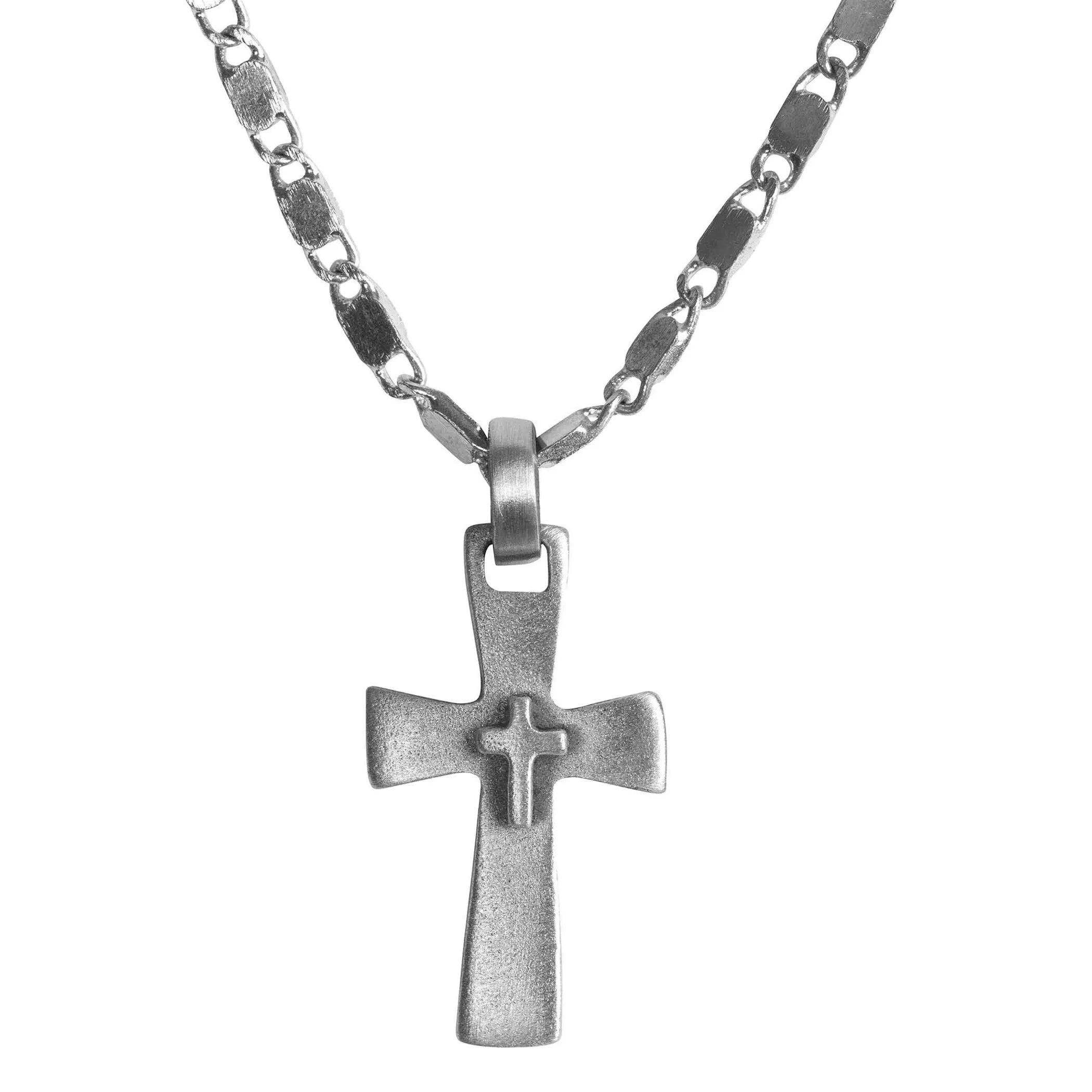 Nk-Pewtcross/Cr-21'Sp Bead Ch