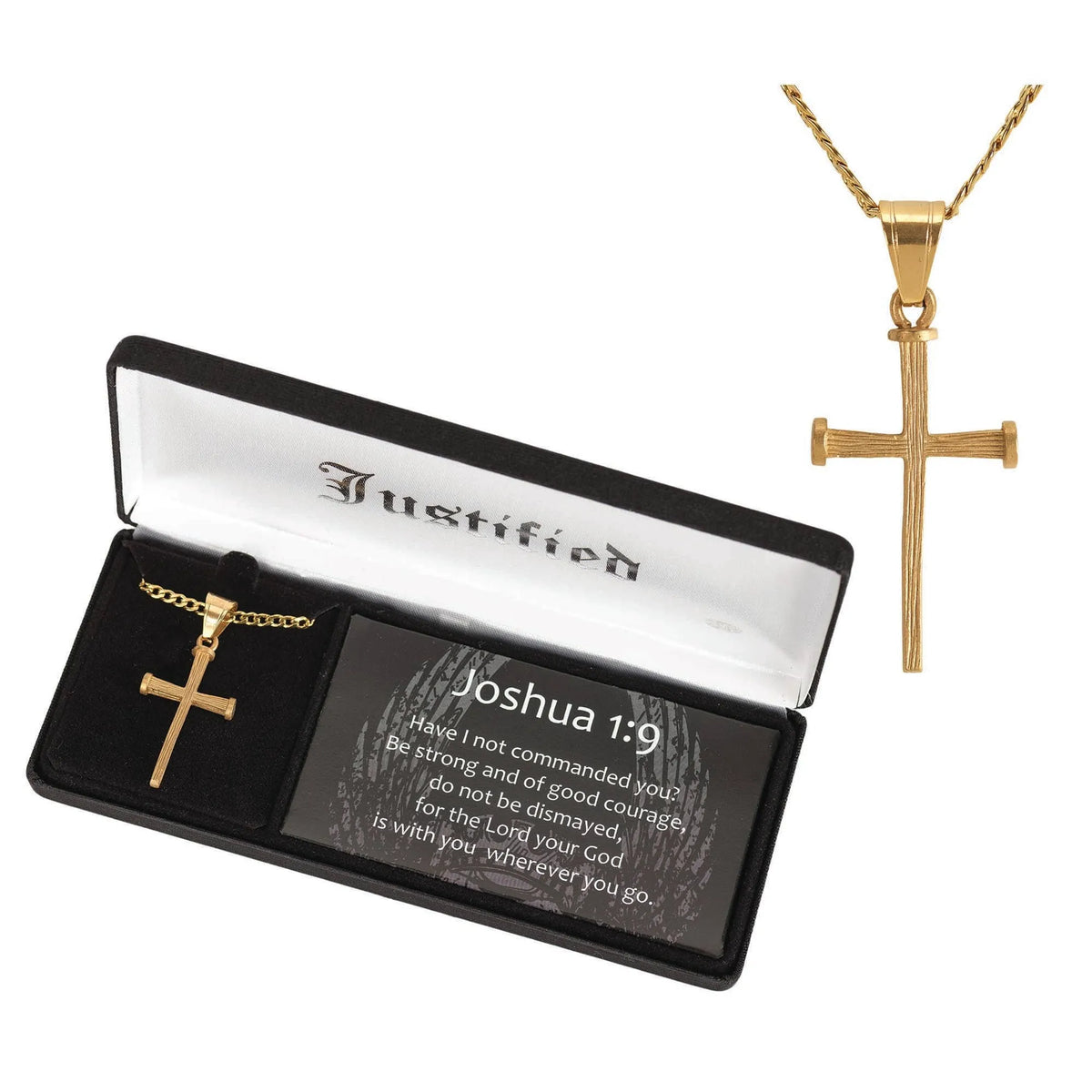 Men'S Plated Stainless Steel Nail Cross Necklace
