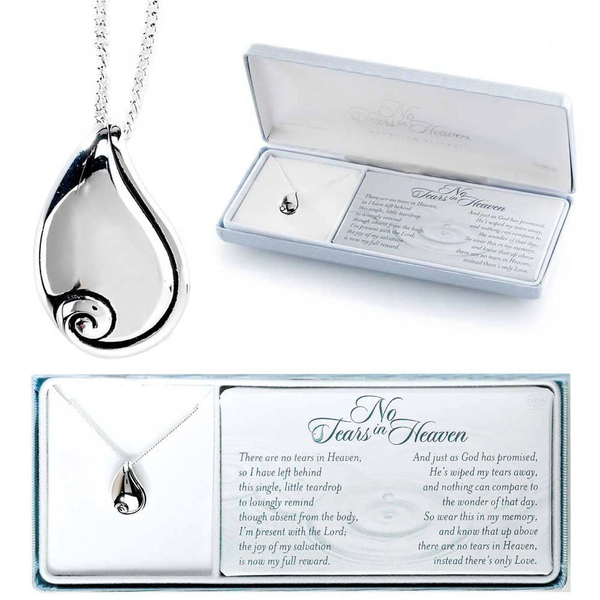 No Tears In Heaven' Necklace W/18' Chain Sterling Silver