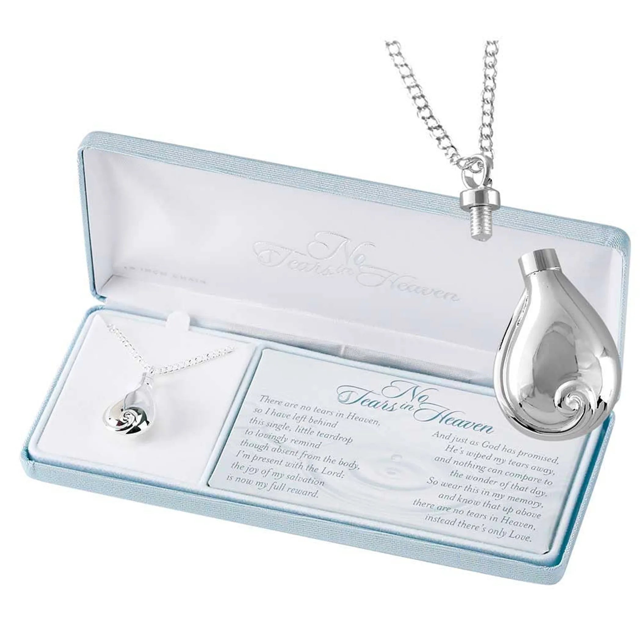 No Tears In Heaven' Memorial Urn Necklace W/24' Chain