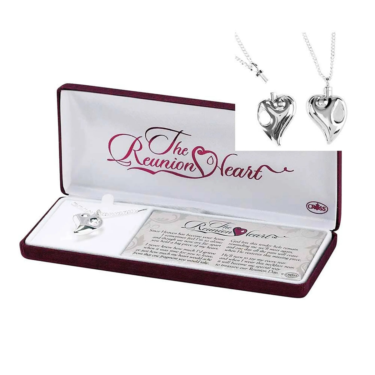 The Reunion Heart' Memorial Urn Necklace W/24' Chain