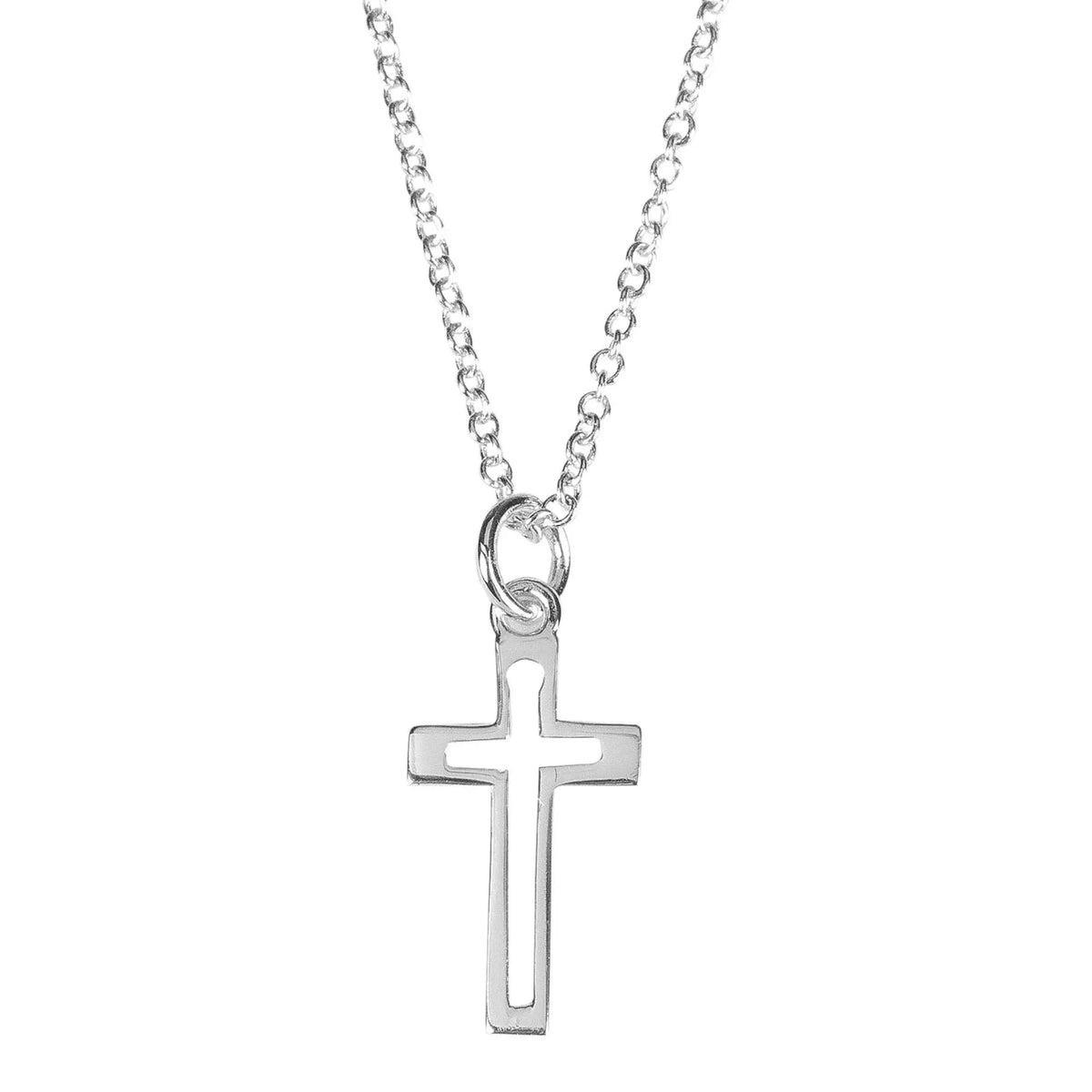 Silver Plated Box With Cross Necklace