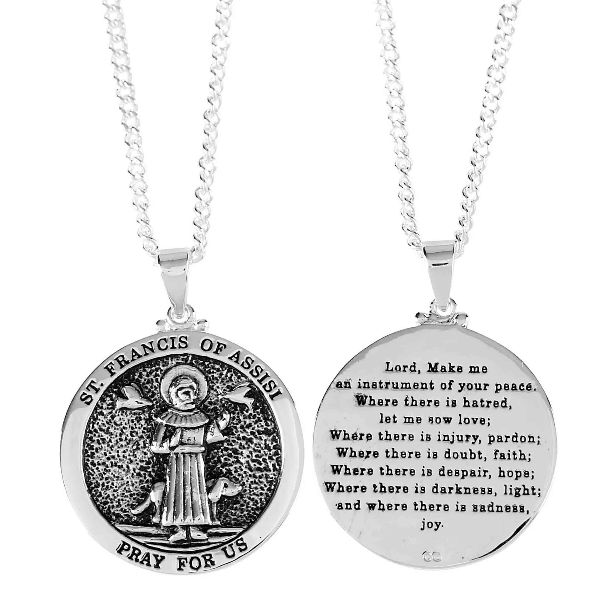 Nk St Francis Round Medal Silver Plate  Ch