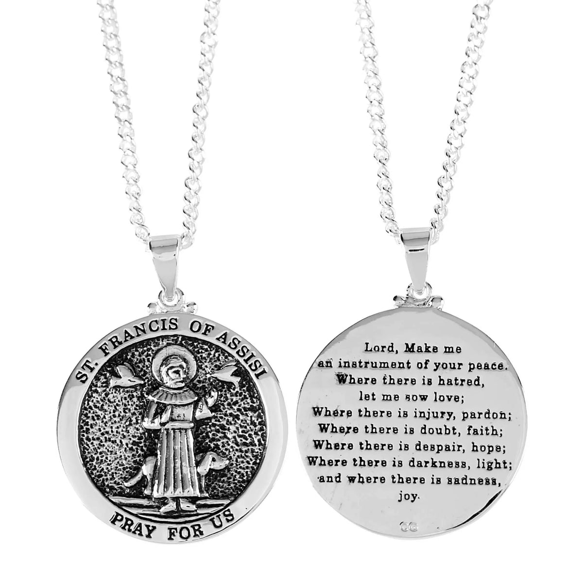 Nk St Francis Round Medal Silver Plate  Ch