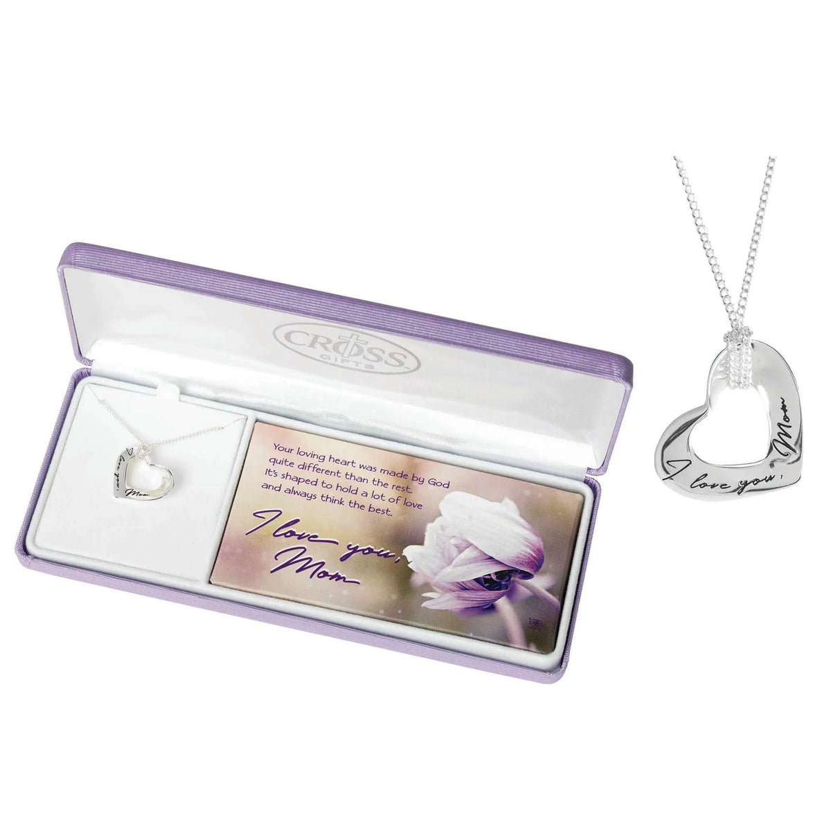 Nk Mom Wide Mobius Heart Silver Plate  Ch