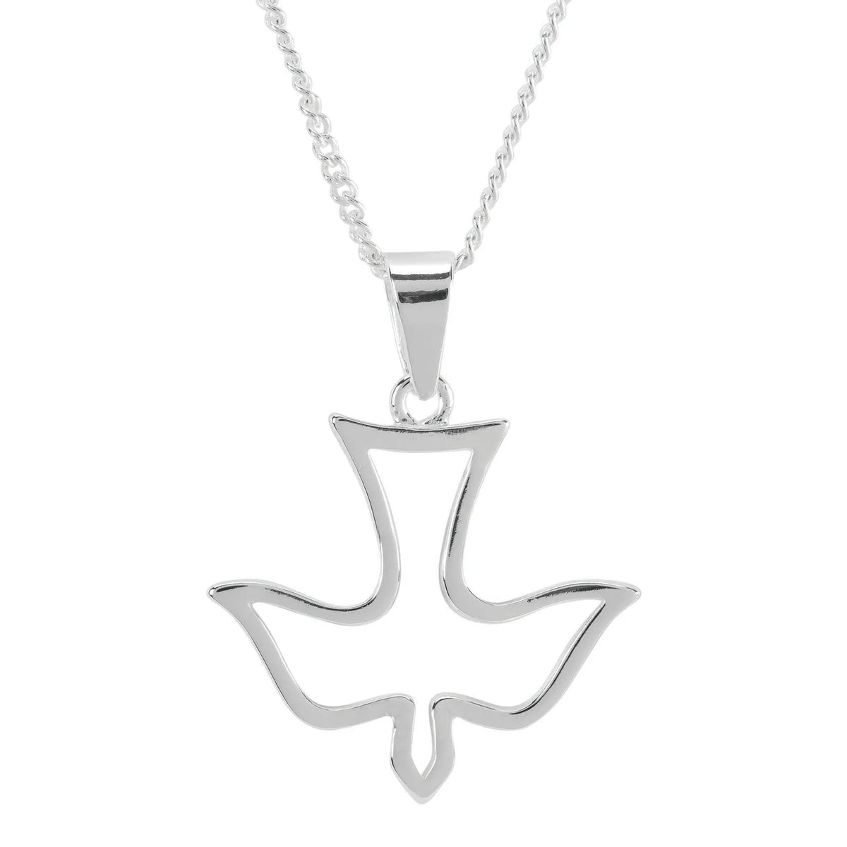 Confirm Open Descend Silver Plated Dove Necklace