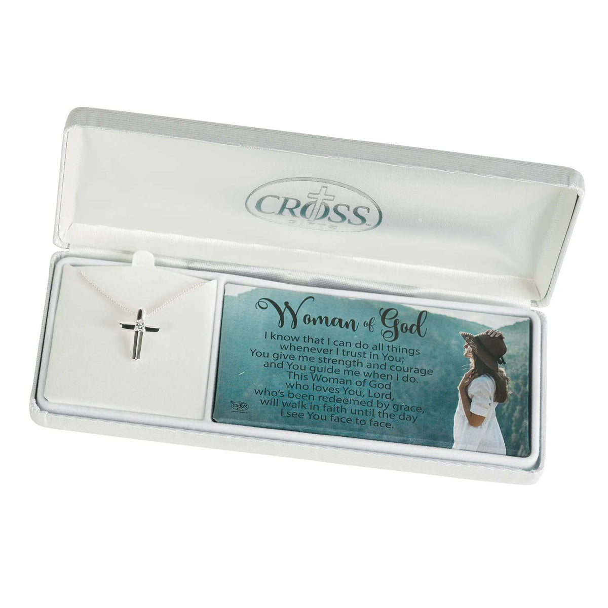 Necklace Woman Of God Cross 18In