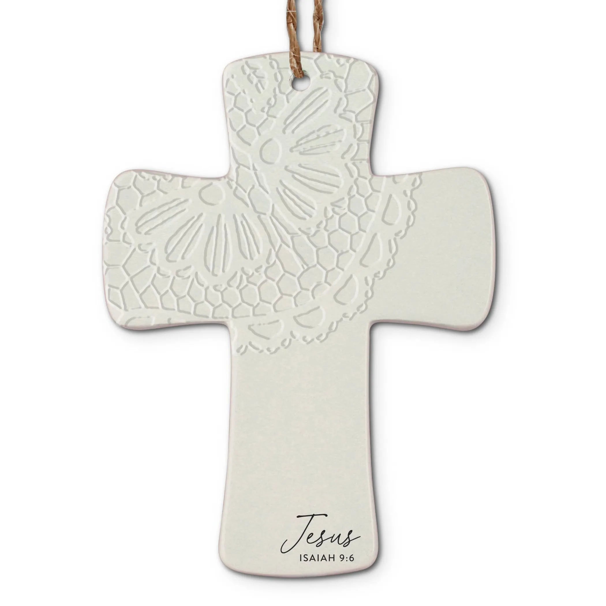 Christmas Ornament Cross Lace Jesus
