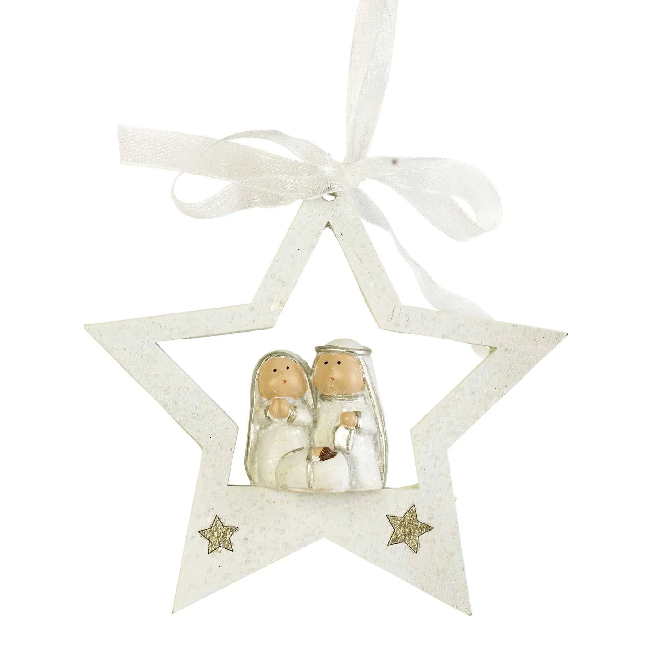 Holy Family In Star Ornament 3.5'