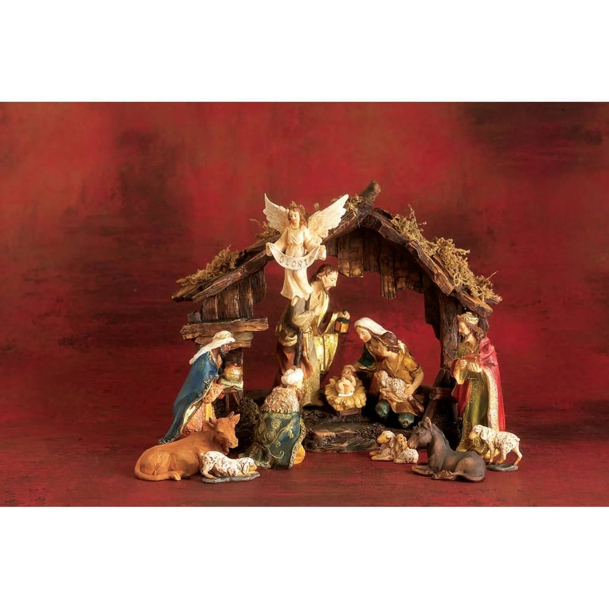 13 Piece Nativity With Creche