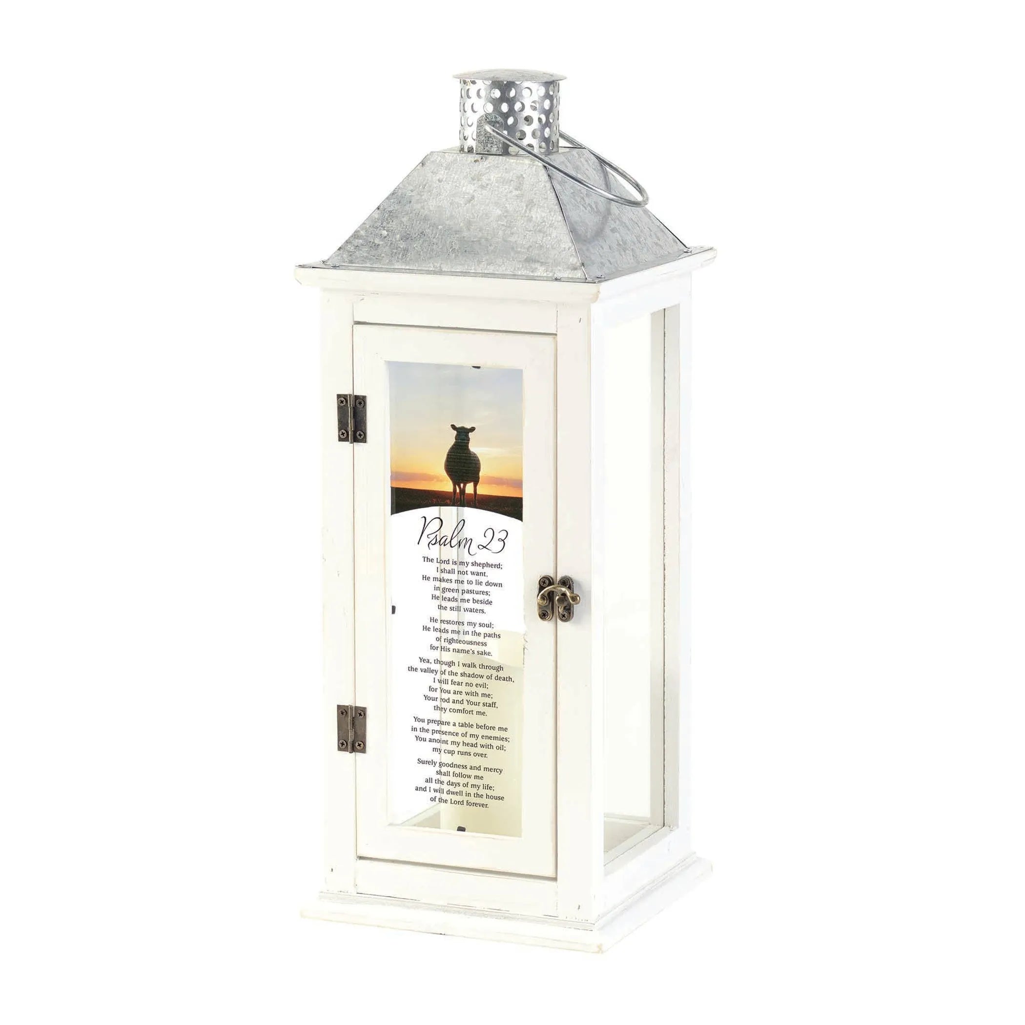 Lantern Psalm 23 17'H Candle Uses Aaa