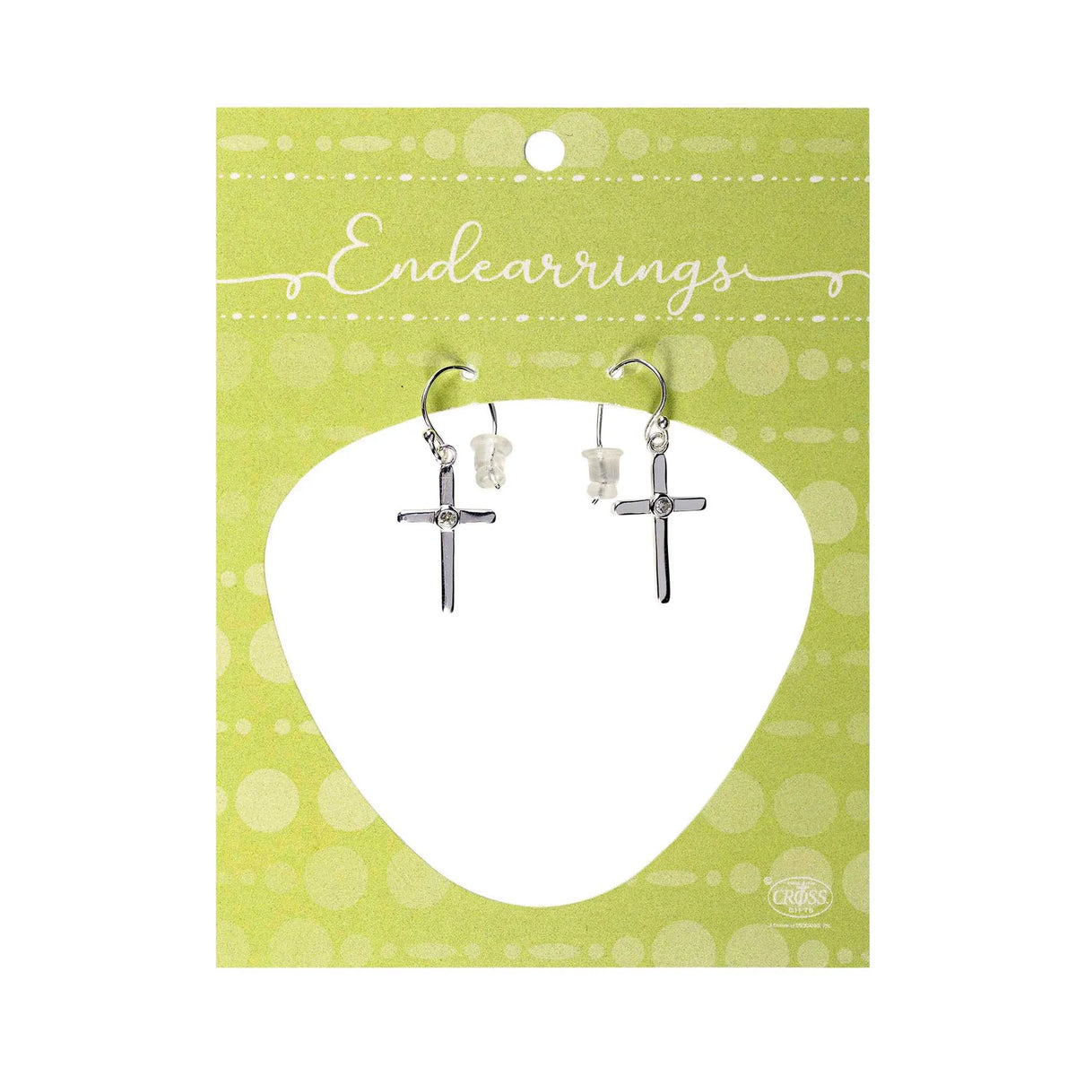 Earring With 11/16' Box Cross Cz Center