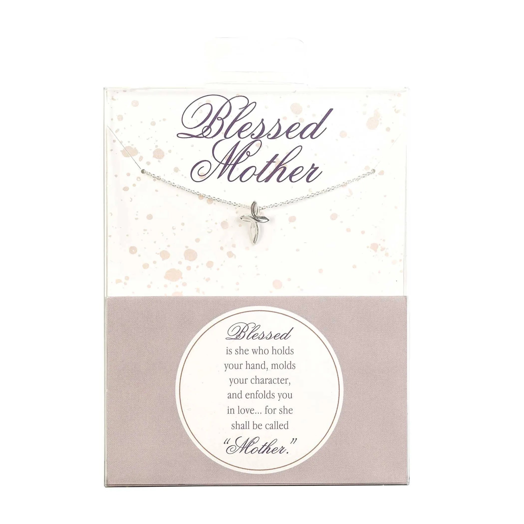 Blessed Mother Mobius Cross Silver Plate