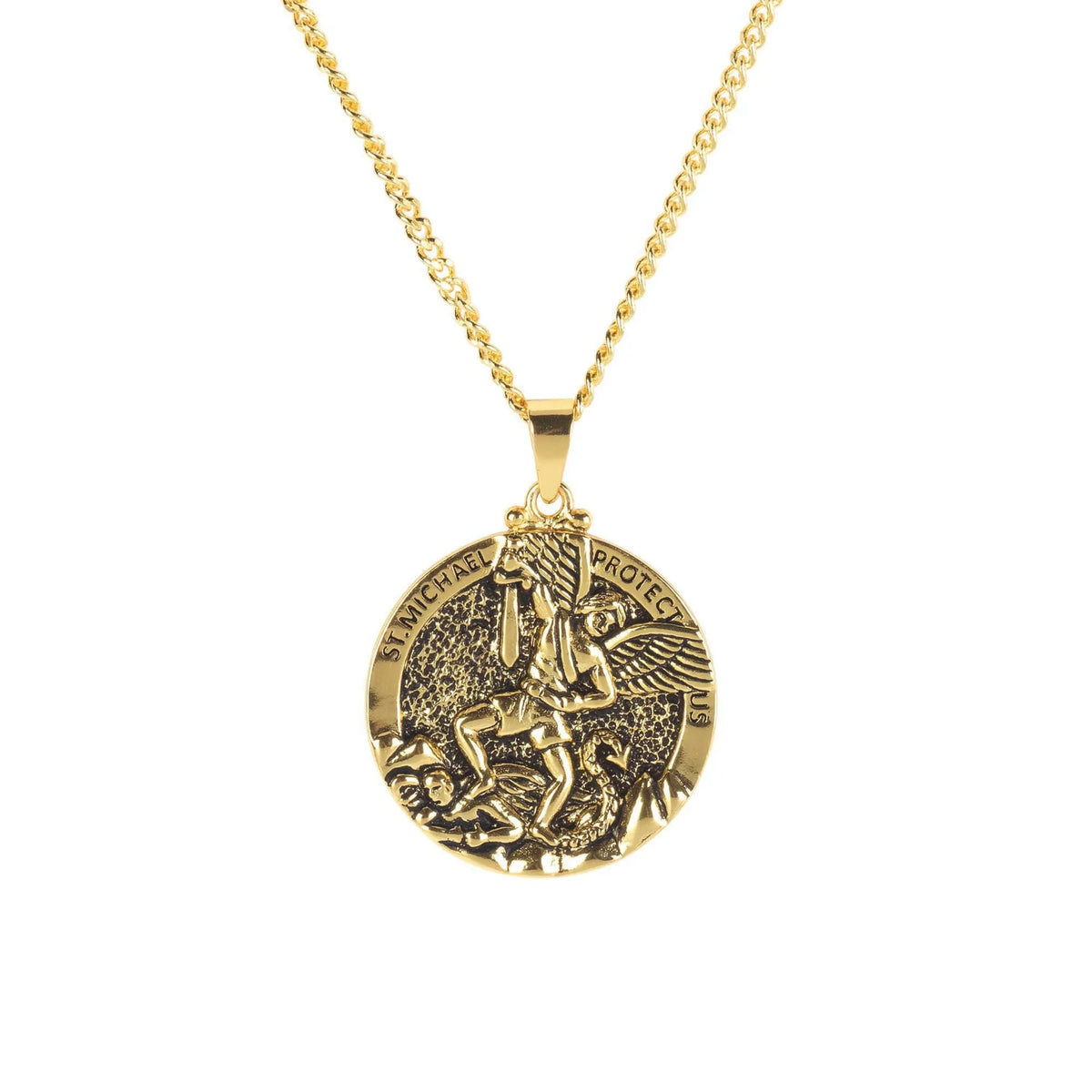 St Michael Medal Plate  Chain