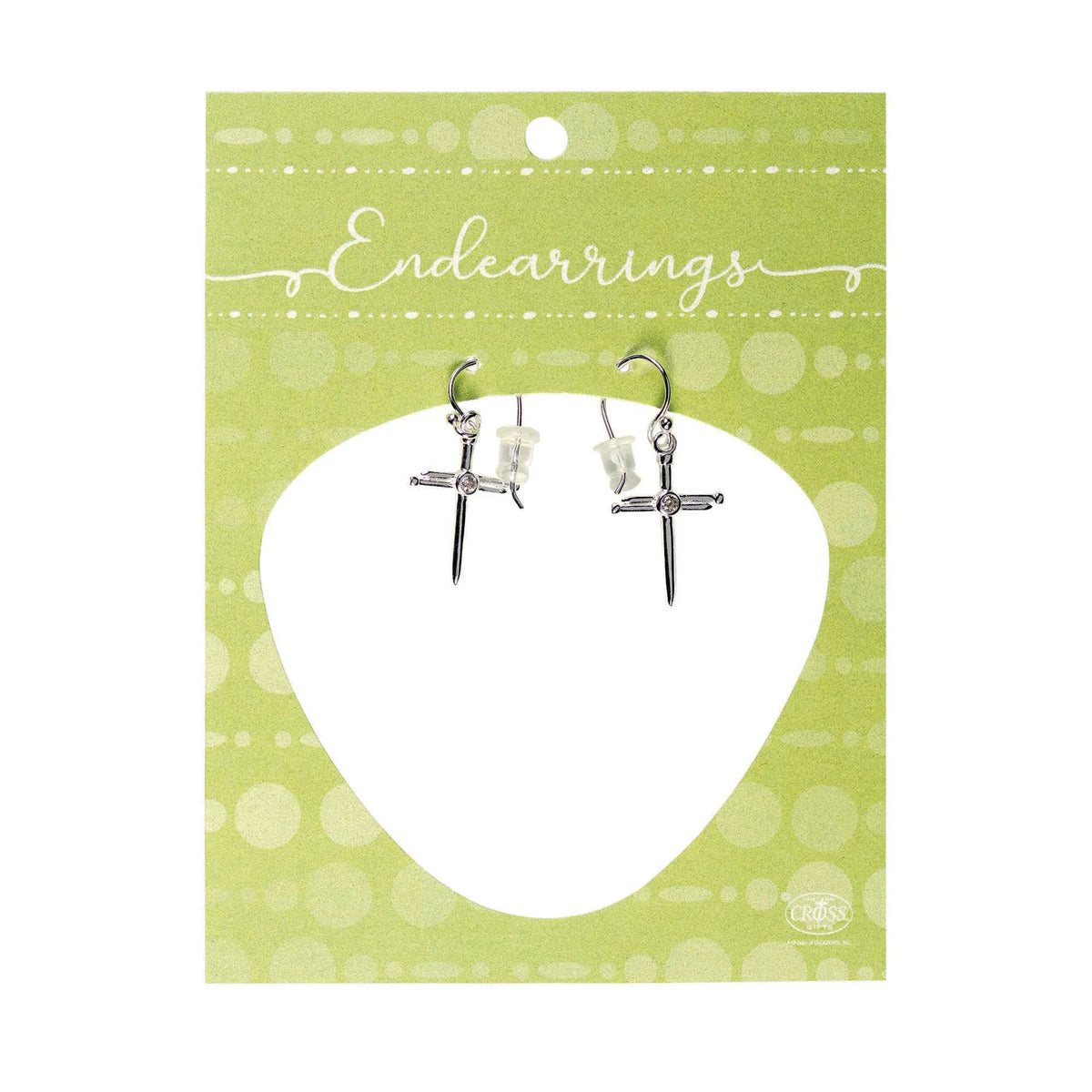 Earring With 11/16' Nail Cross Cz Center