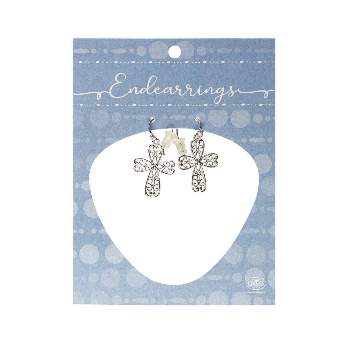 Earring With Cutout Bud Cross