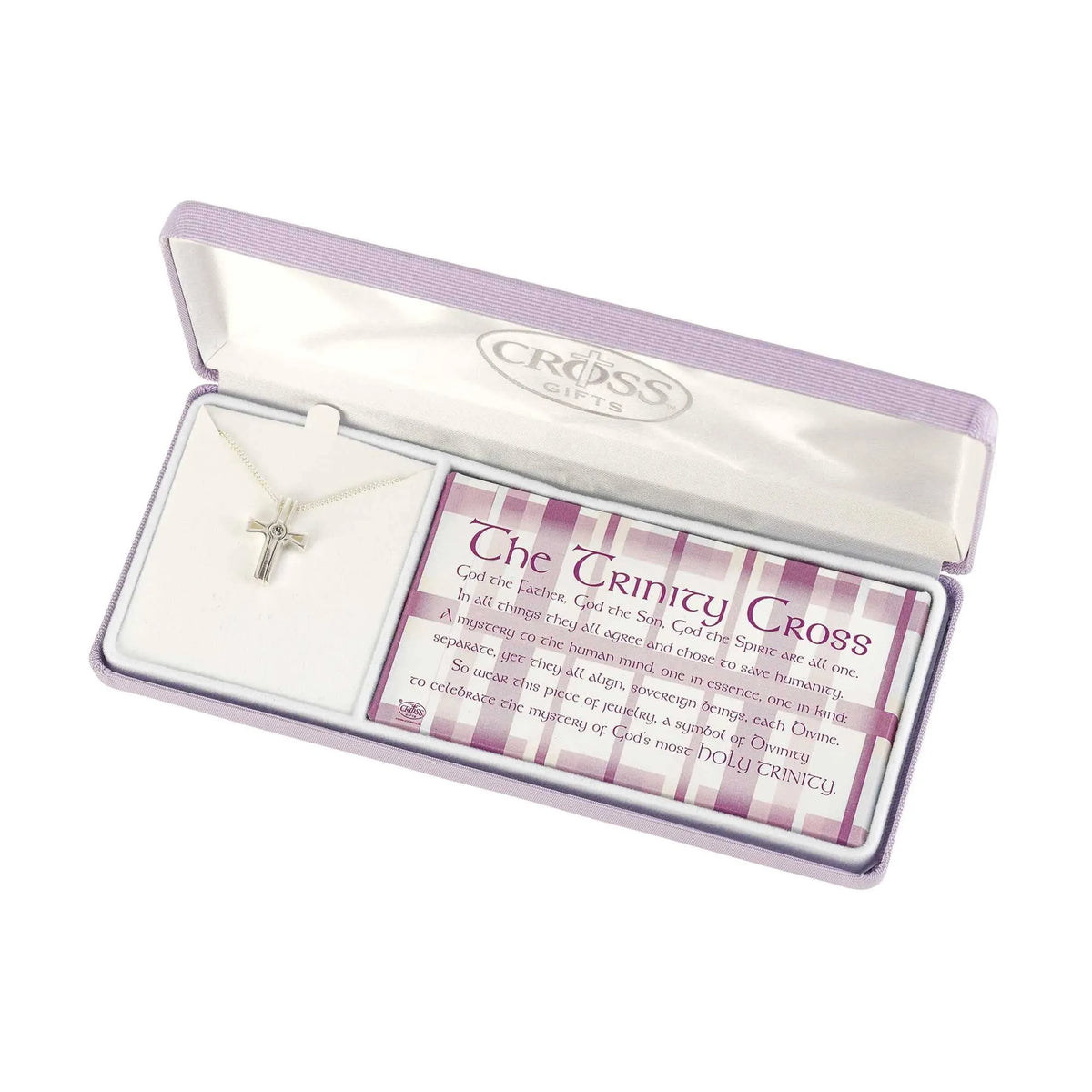 Trinity Cross Stone Silver Plate- Ch