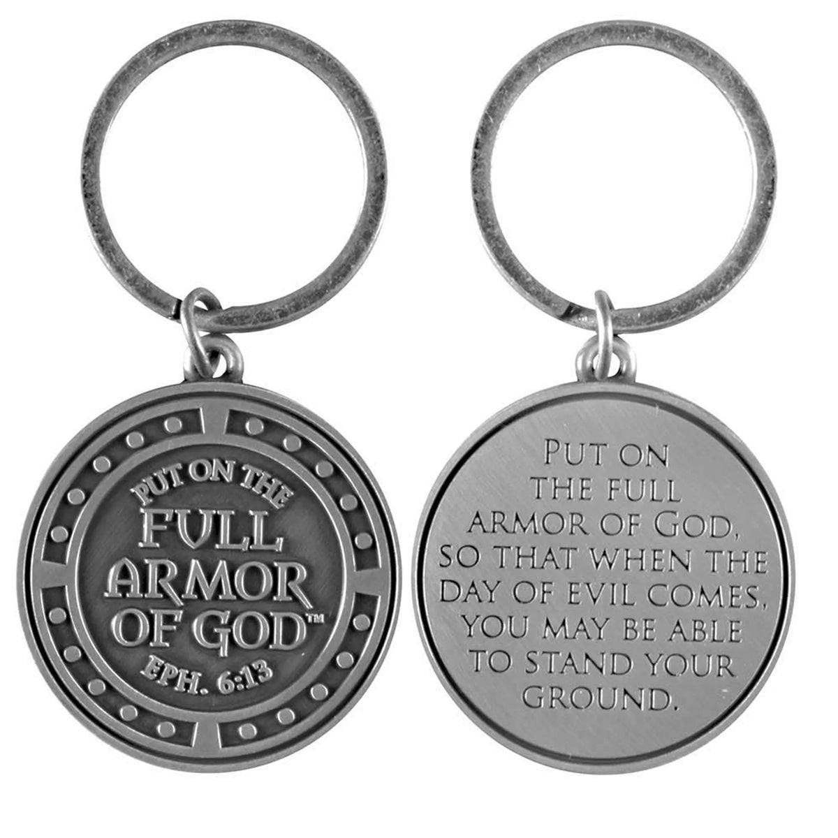 Keyring Armor Of God Ant Silver Zinc Al
