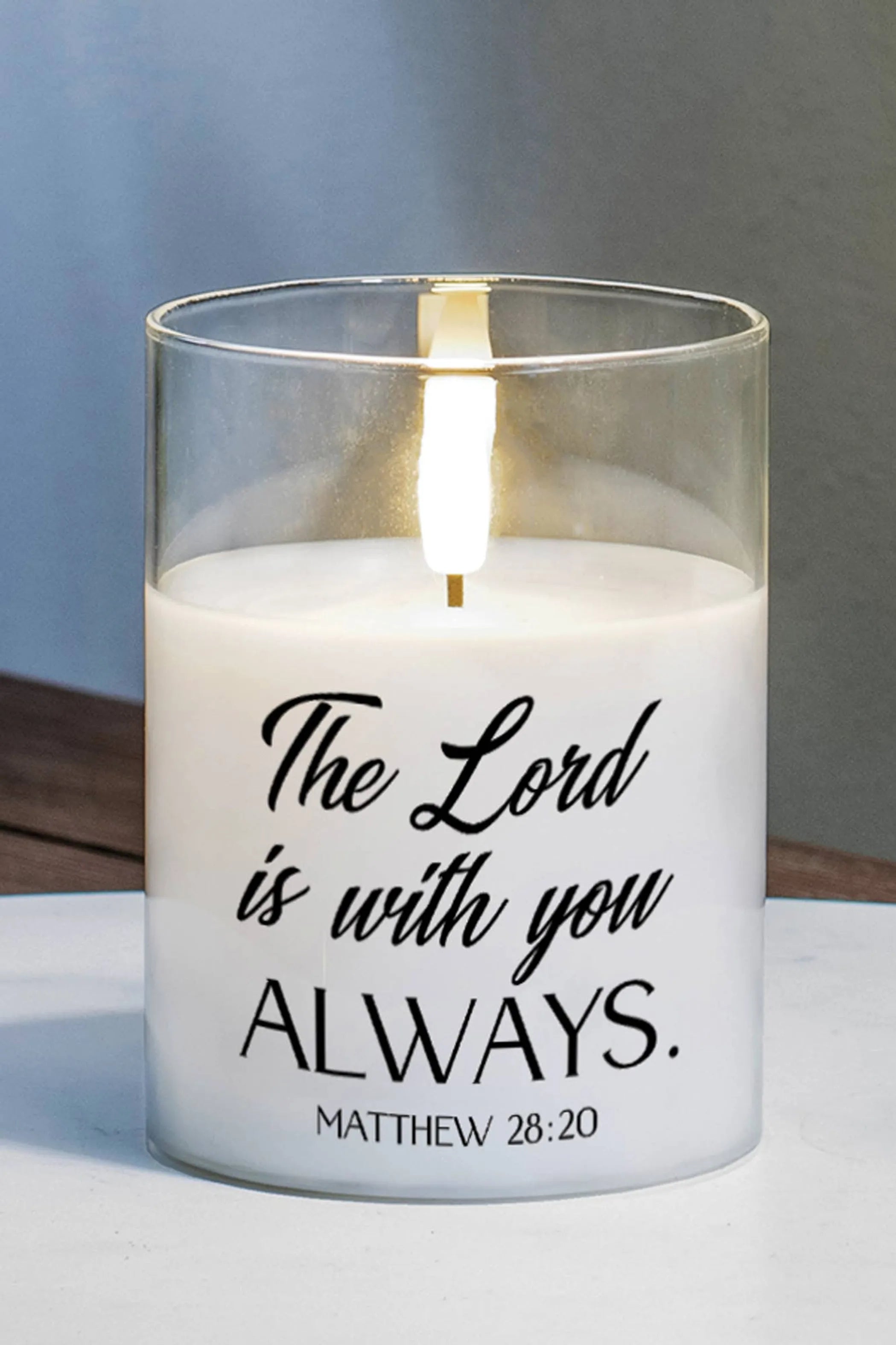 Led Candle Lord Is With-Matt 28:20