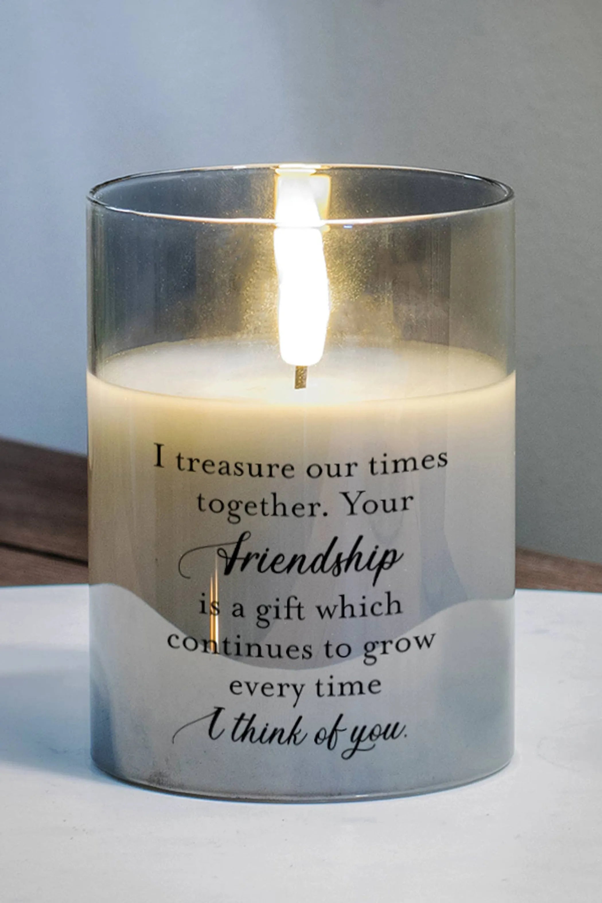 Led Candle I Treasure Our Times 4In