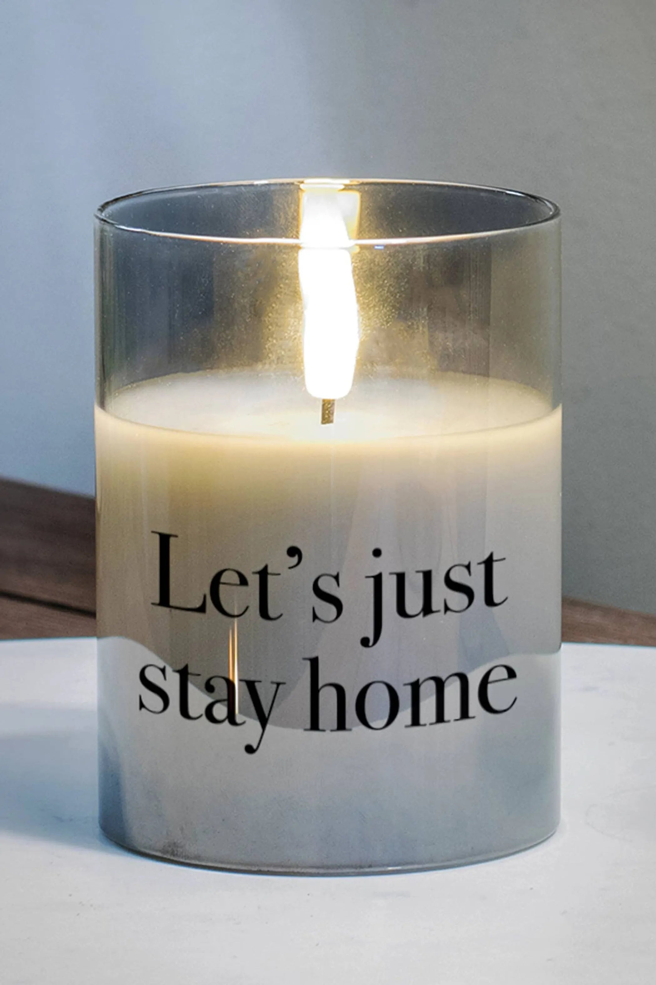 Led Candle Lets Just Stay Home 4In