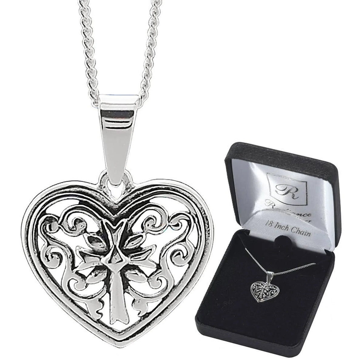 Nk-Ss Filigre Heart/Cross Dbox