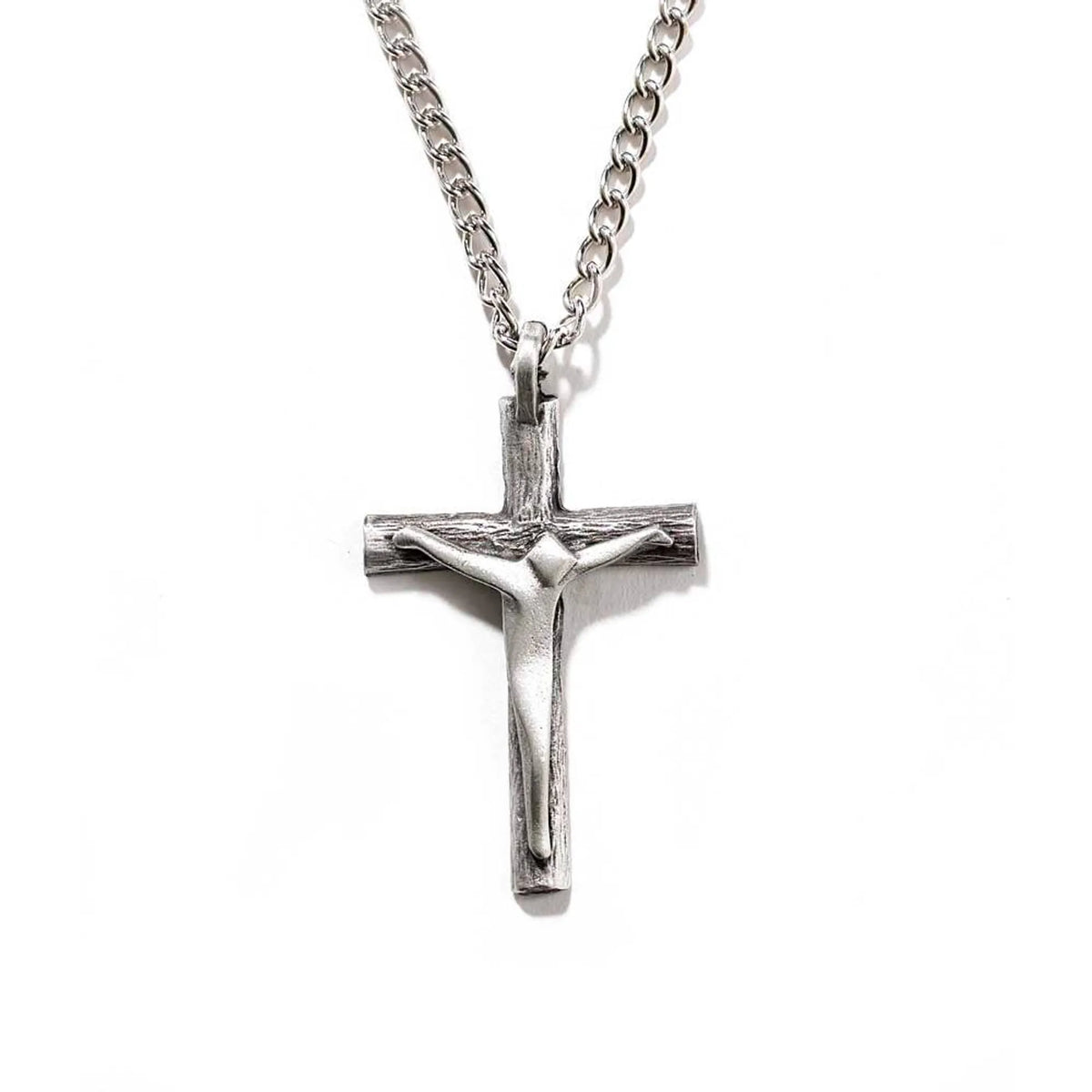 Nk-Lg Pwtr Modern Crucifix