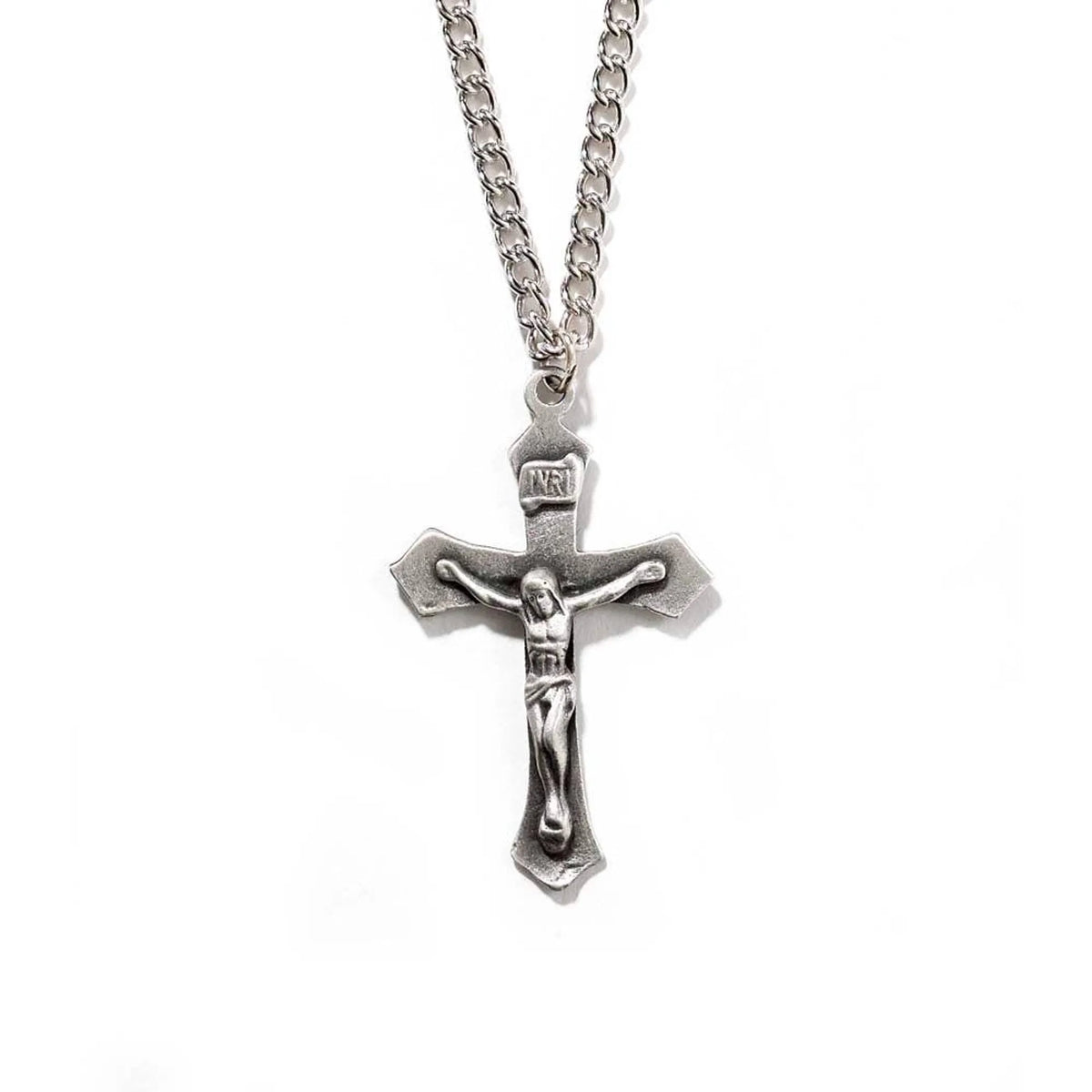 Nk-Lg Pwtr Flare Crucifix