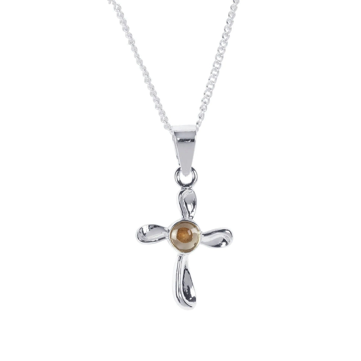 Mustard Seed Cross Silver Plate